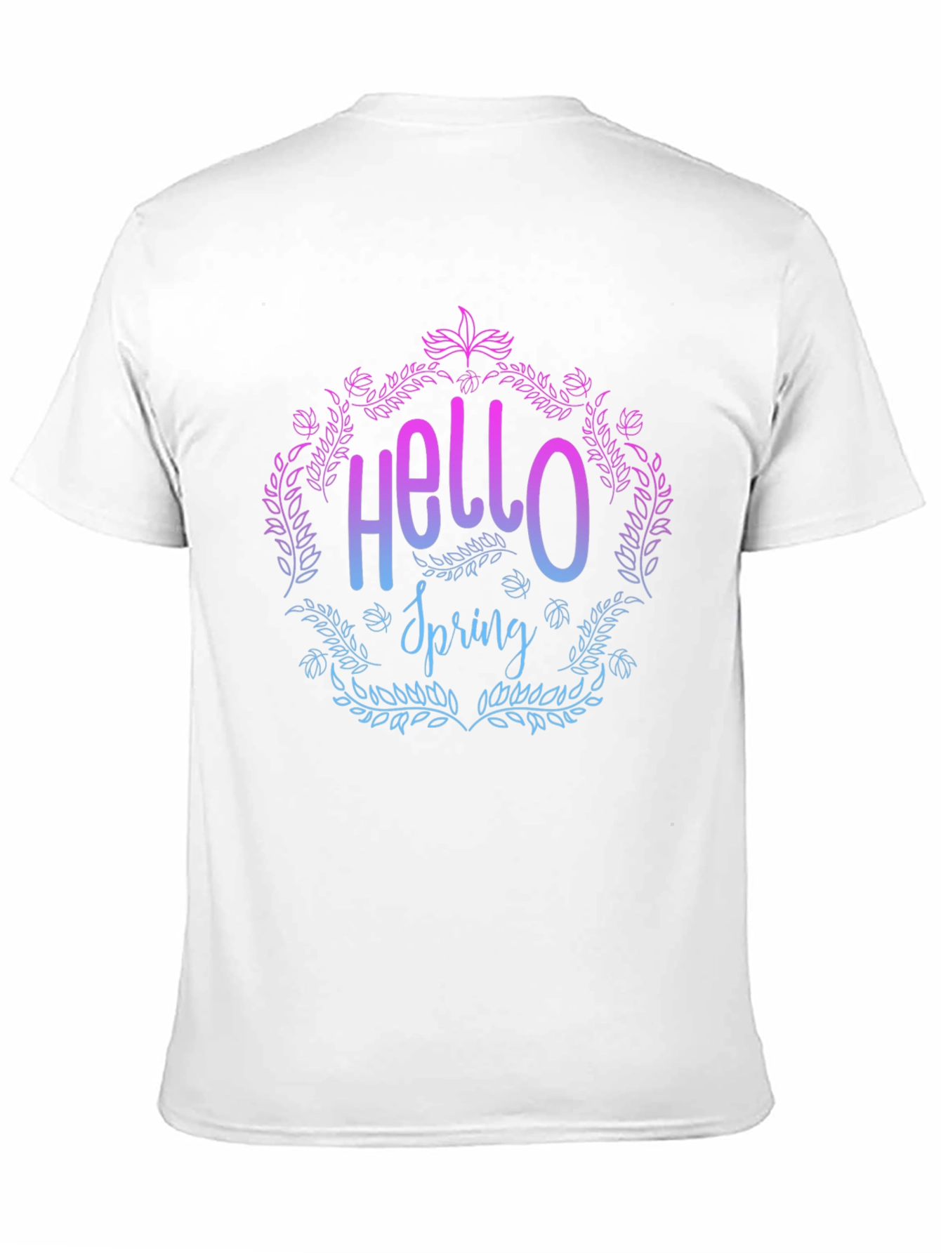 Hello Spring Floral Graphic T-Shirt - Black