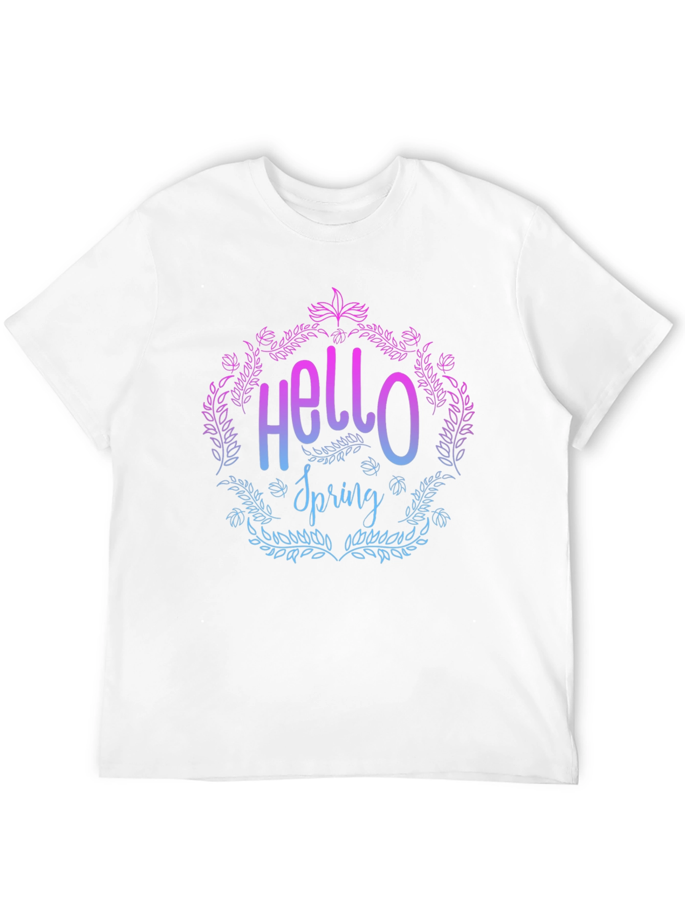 Hello Spring Floral Graphic T-Shirt - Black