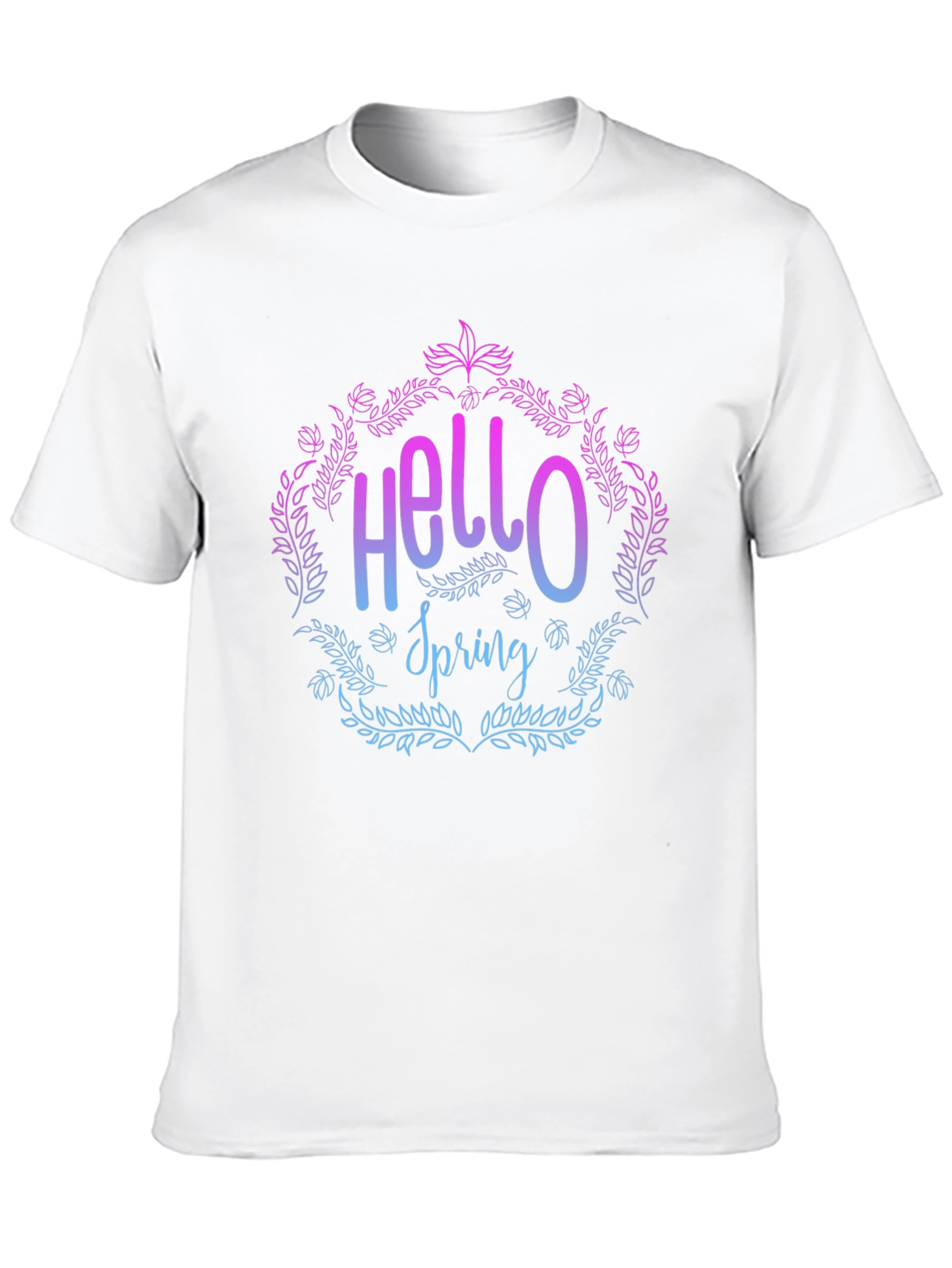 Hello Spring Floral Graphic T-Shirt - Black