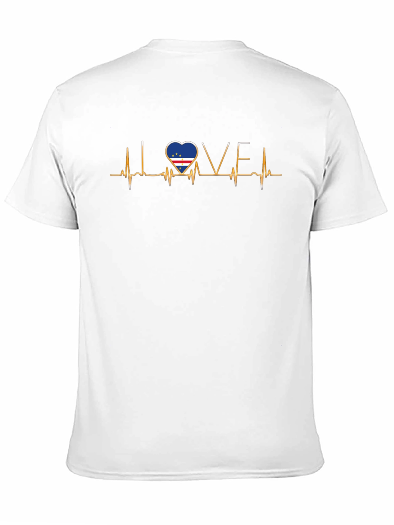 Cape Verde Flag Heartbeat T-Shirt - I Love CV