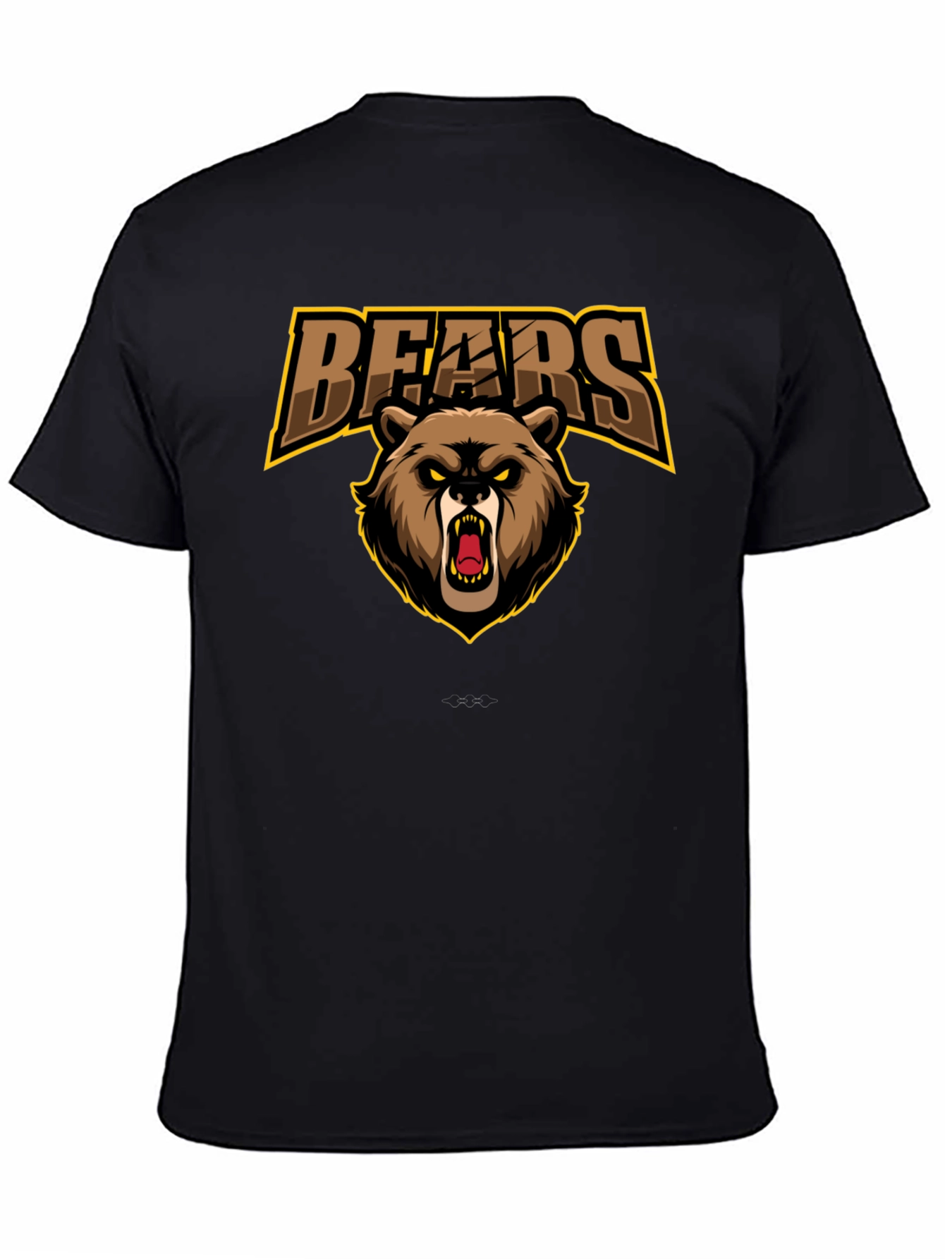 Mens Black Bears Graphic Print T-Shirt