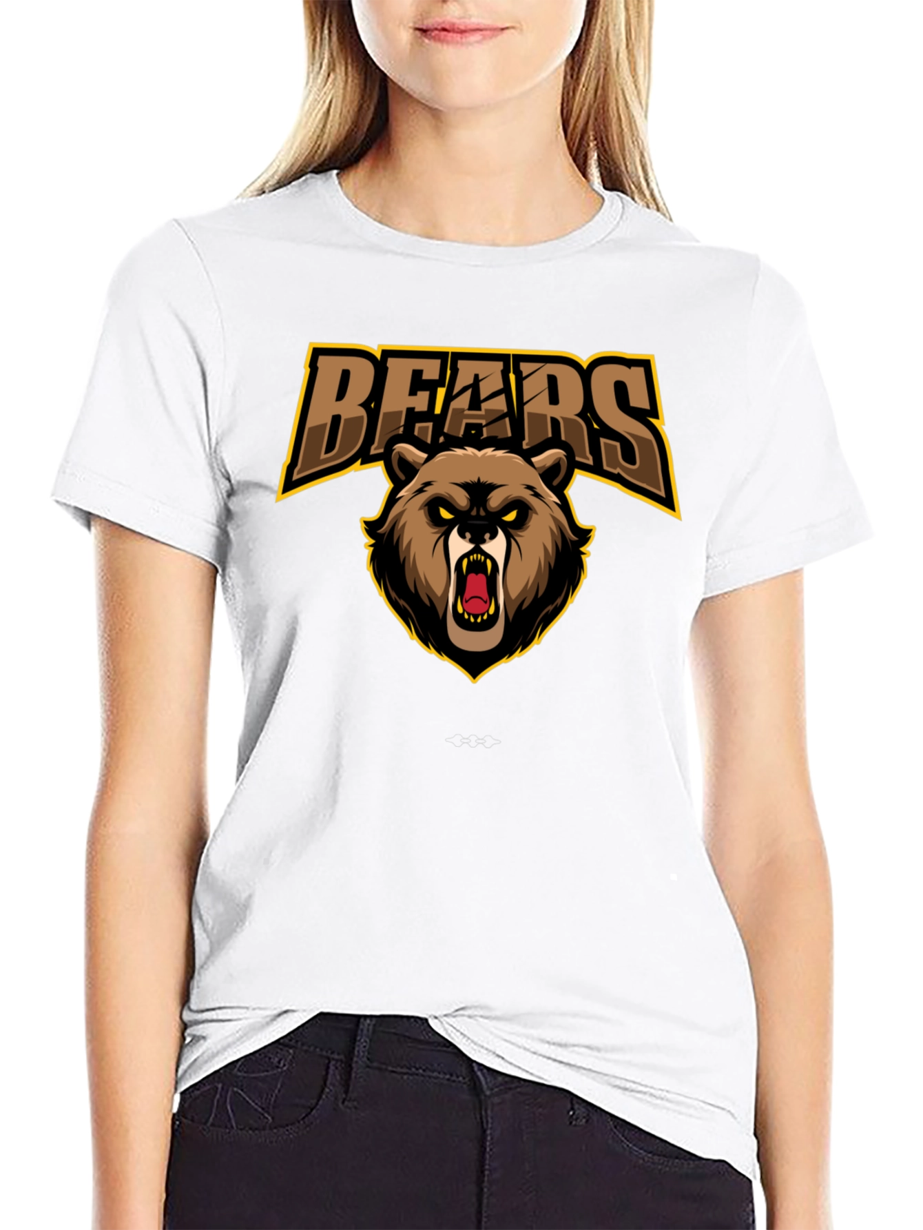 Mens Black Bears Graphic Print T-Shirt