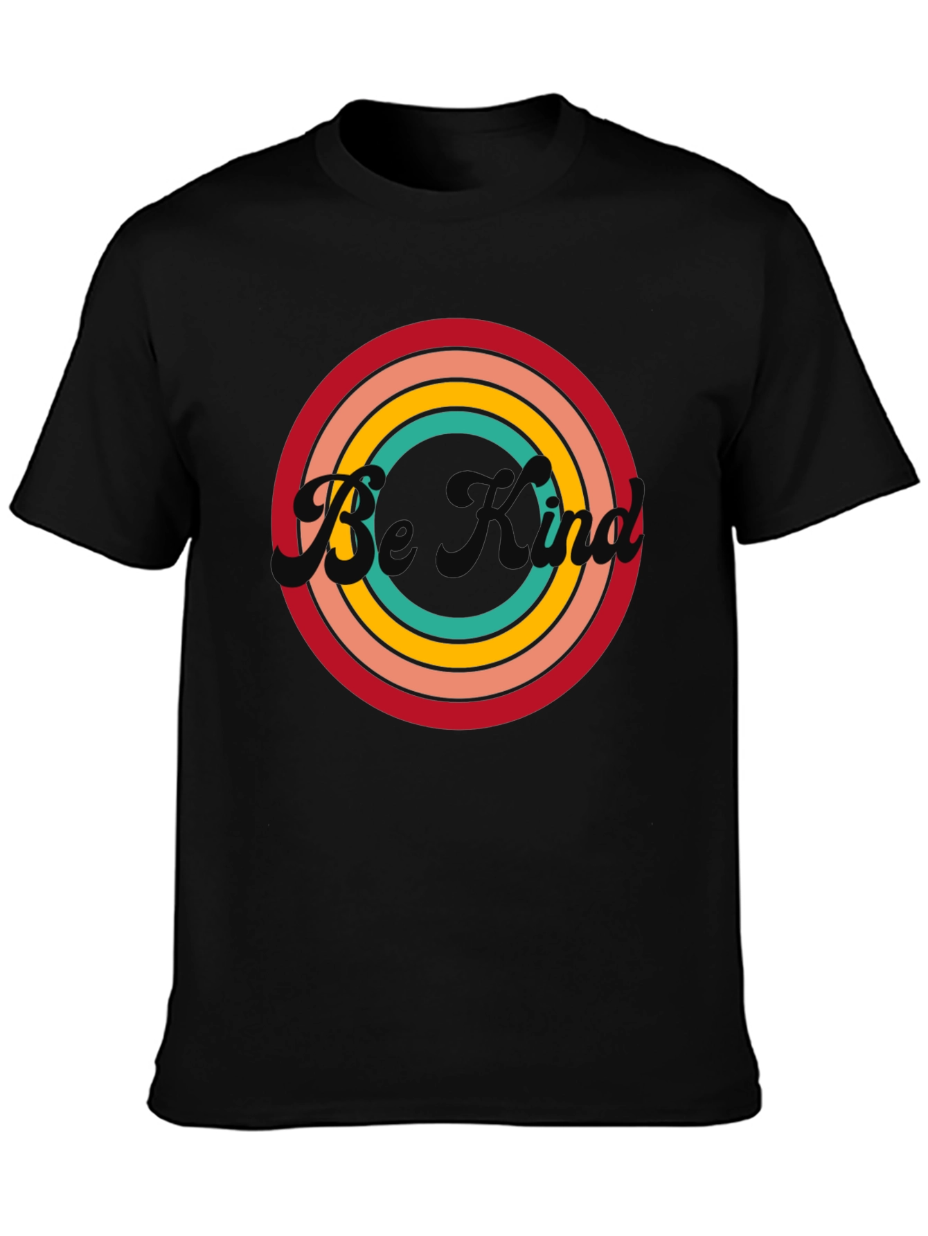 Be Kind Retro Circle Graphic Tee - Black