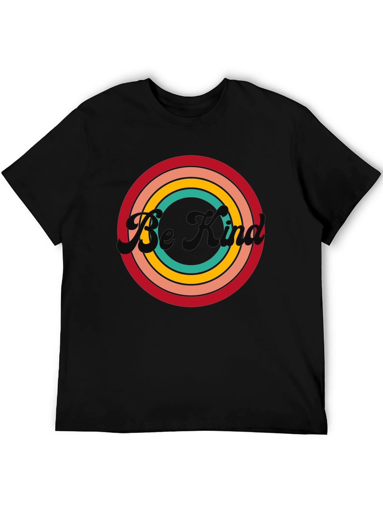 Be Kind Retro Circle Graphic Tee - Black