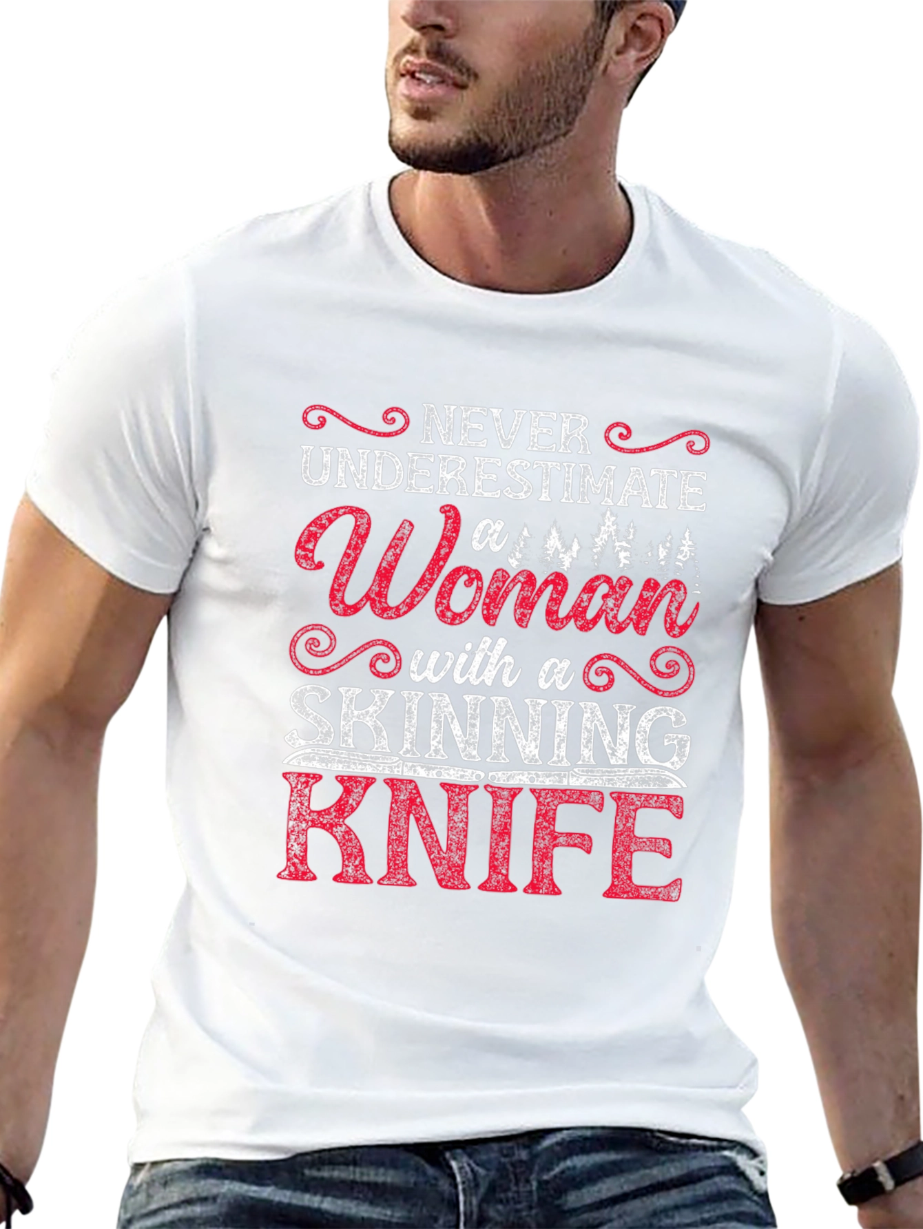 Woman with Skinning Knife T-Shirt