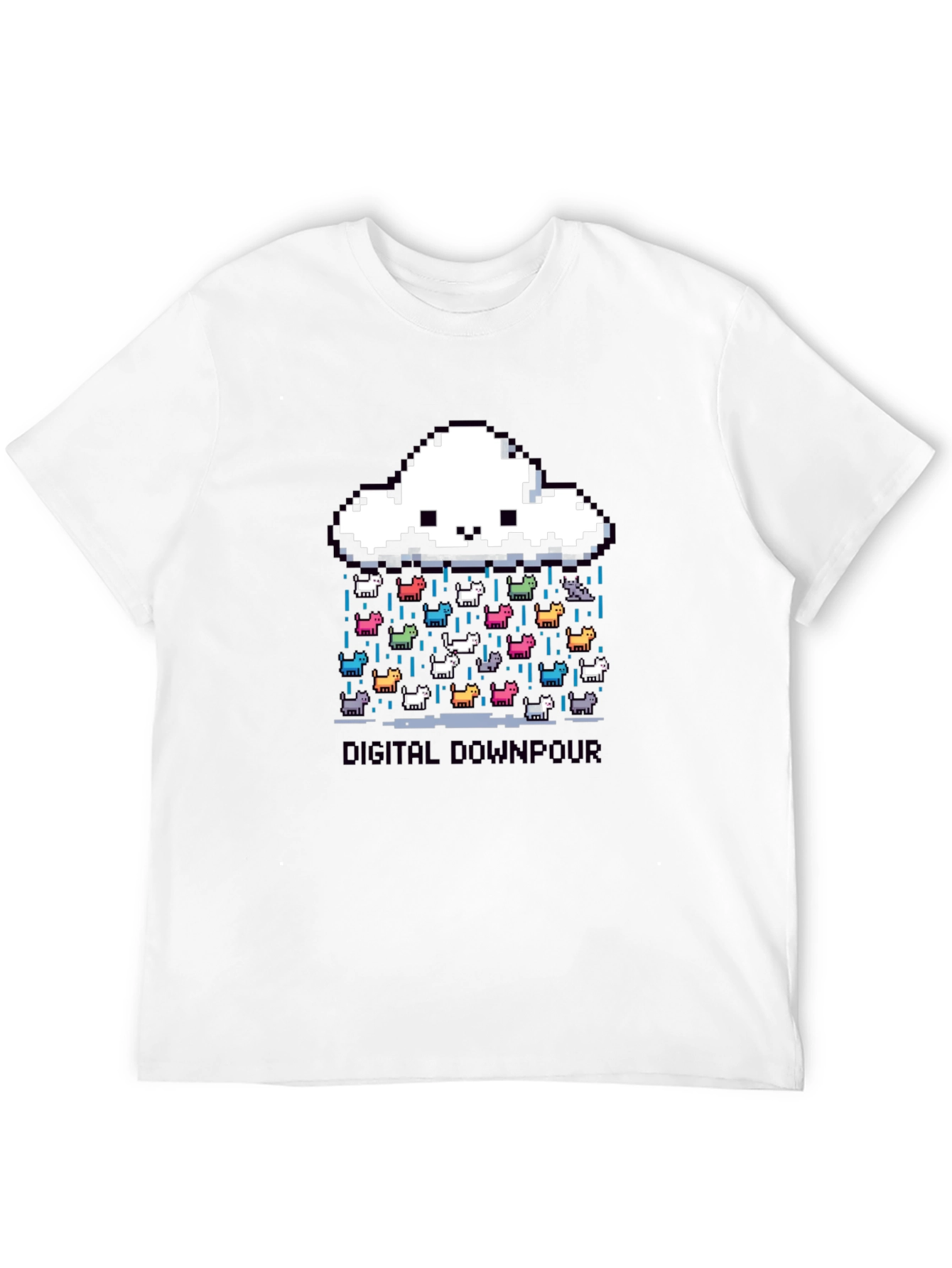 Digital Downpour Pixel Art T-Shirt