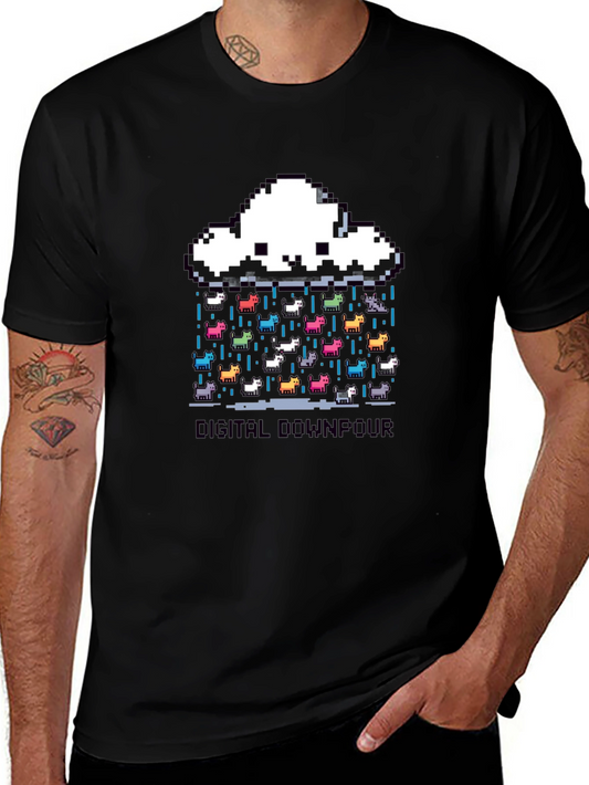 Digital Downpour Pixel Art T-Shirt