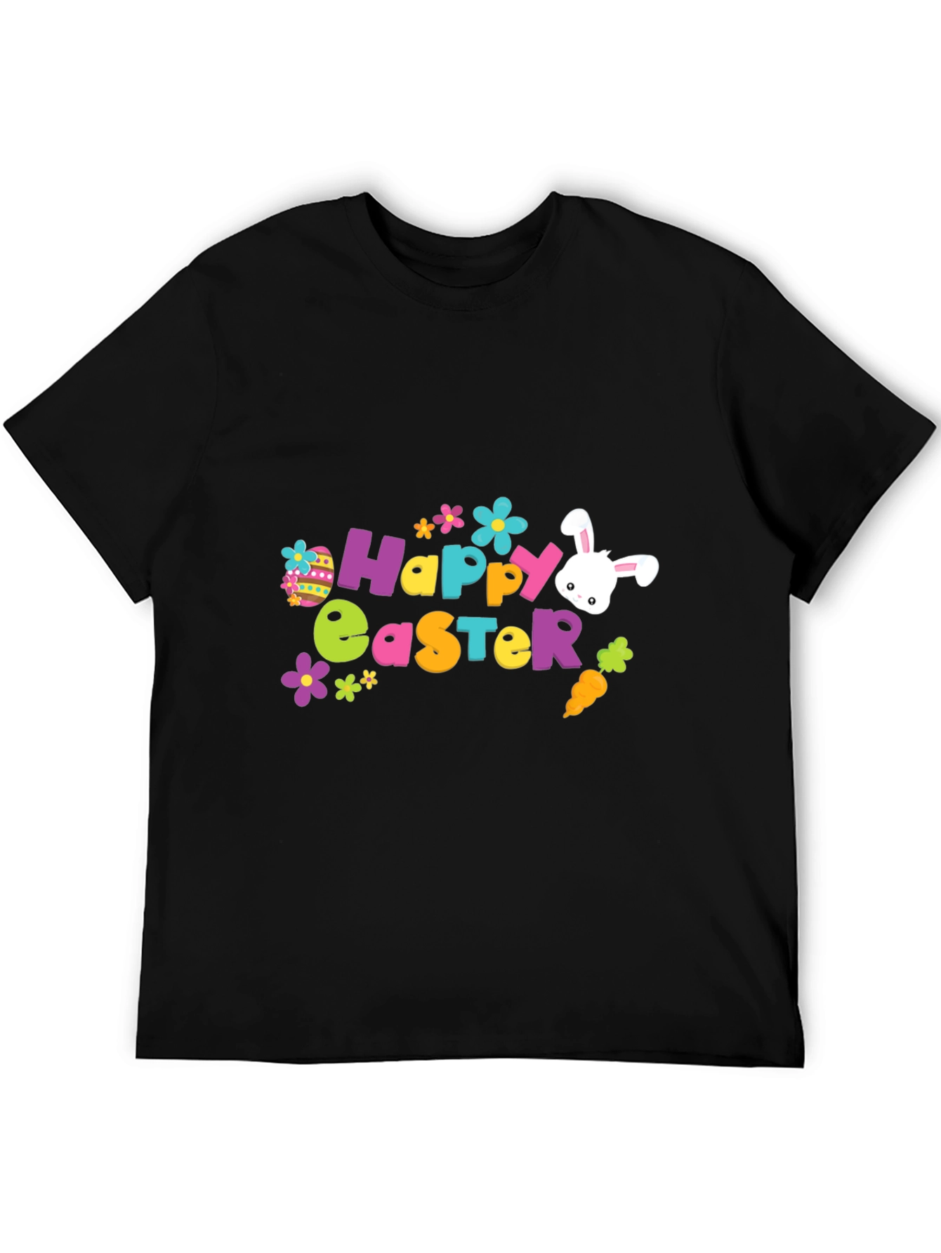 Happy Easter T-Shirt Bunny Egg Flower Graphic Tee