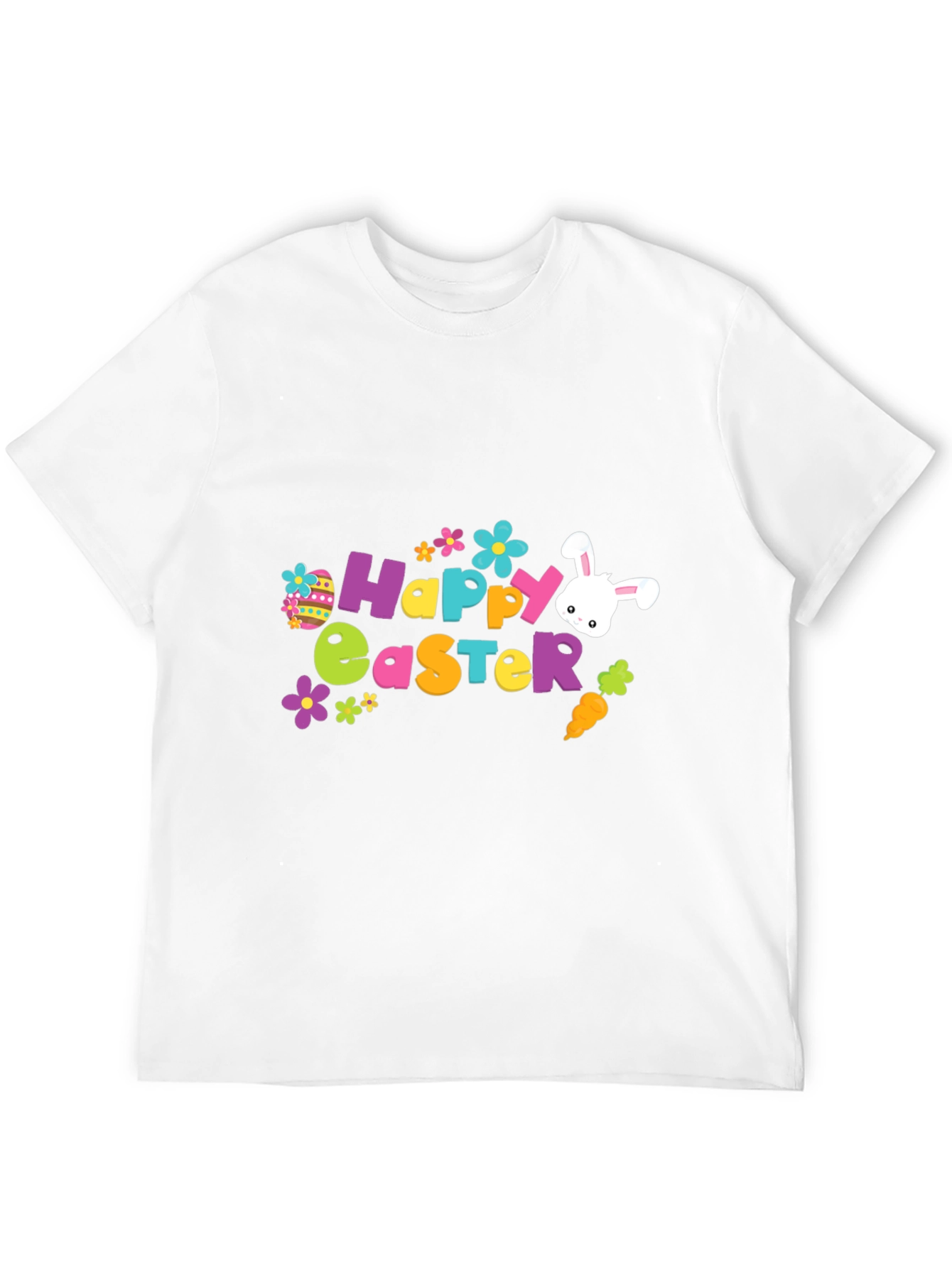 Happy Easter T-Shirt Bunny Egg Flower Graphic Tee