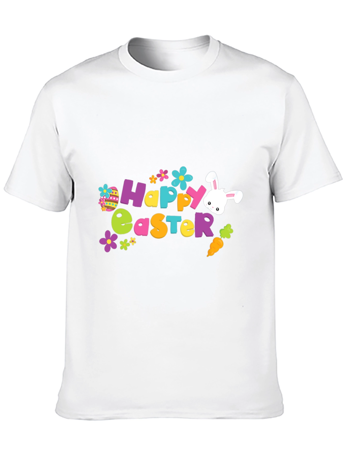Happy Easter T-Shirt Bunny Egg Flower Graphic Tee