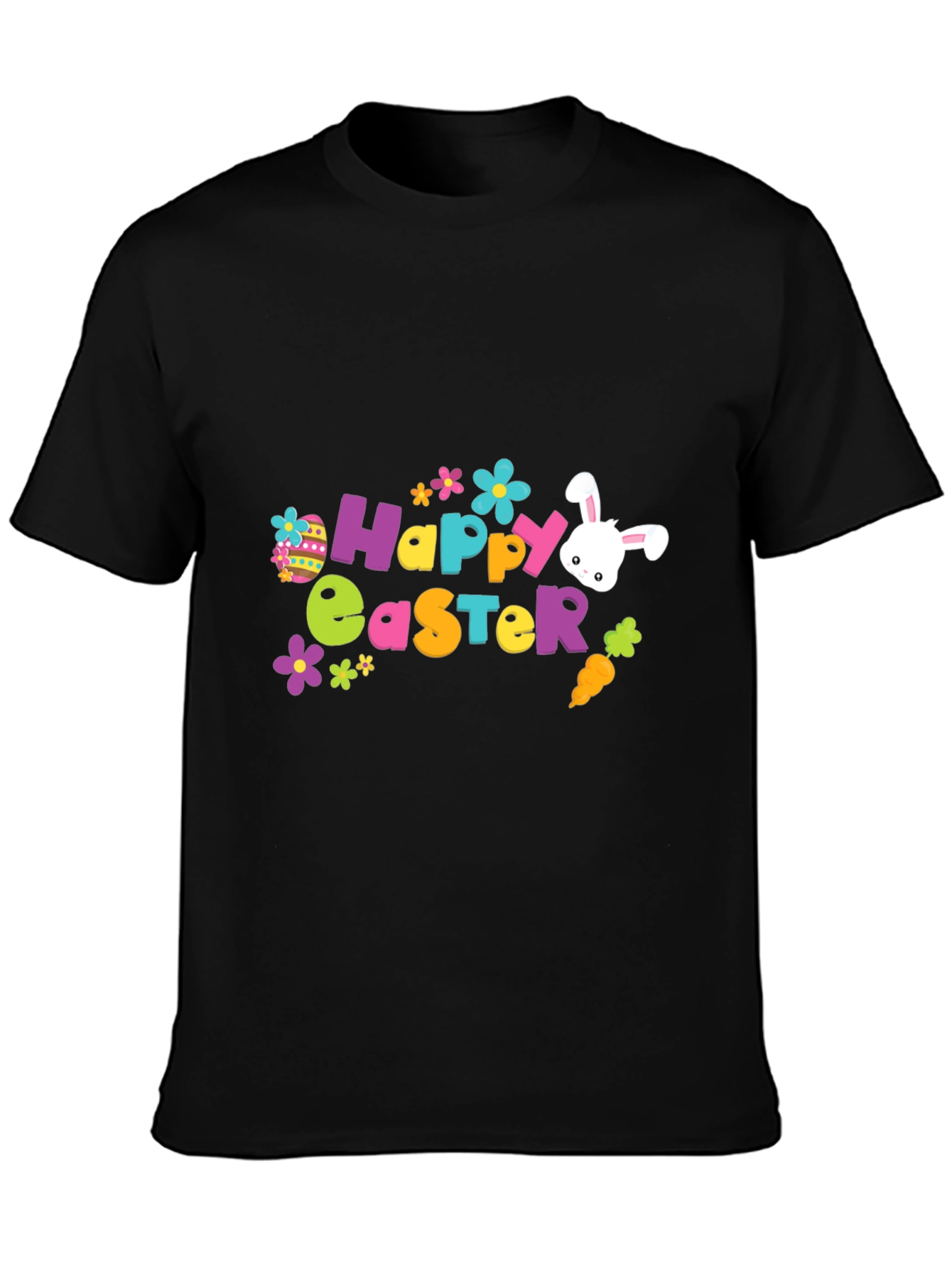Happy Easter T-Shirt Bunny Egg Flower Graphic Tee
