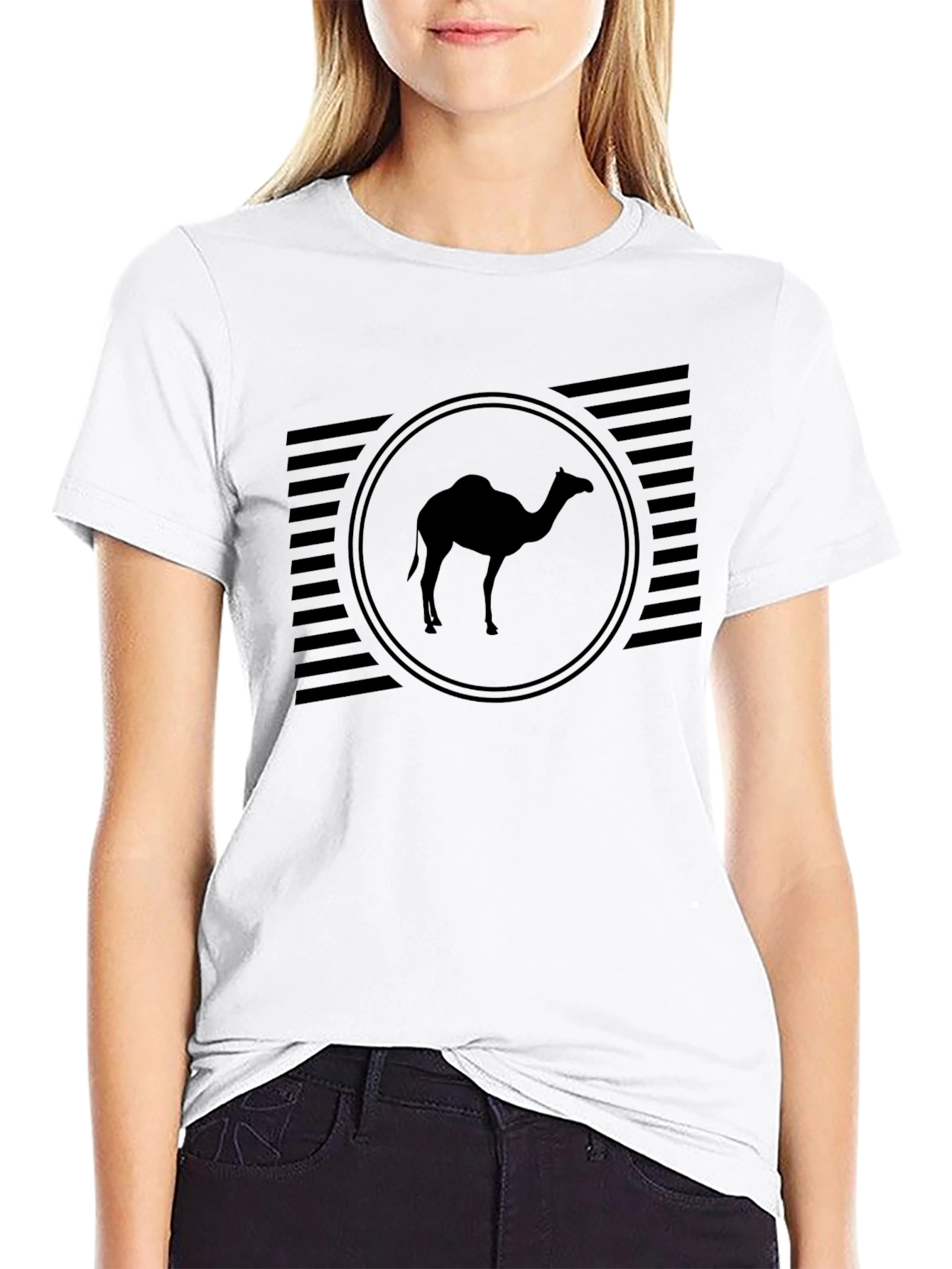 Camel Silhouette Graphic Tee - Black Casual Shirt