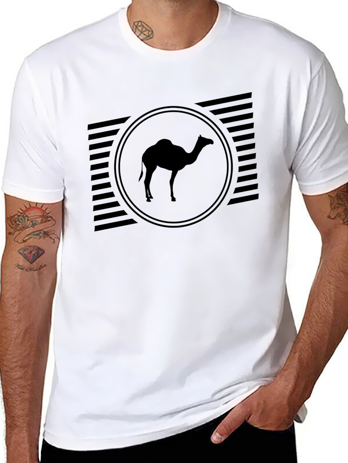 Camel Silhouette Graphic Tee - Black Casual Shirt