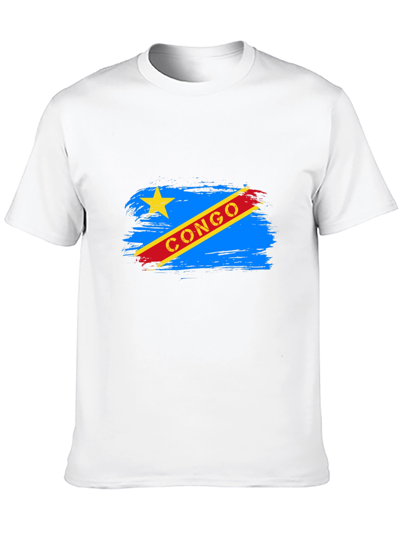 Congo Flag Graphic Tee - Black Cotton T-Shirt
