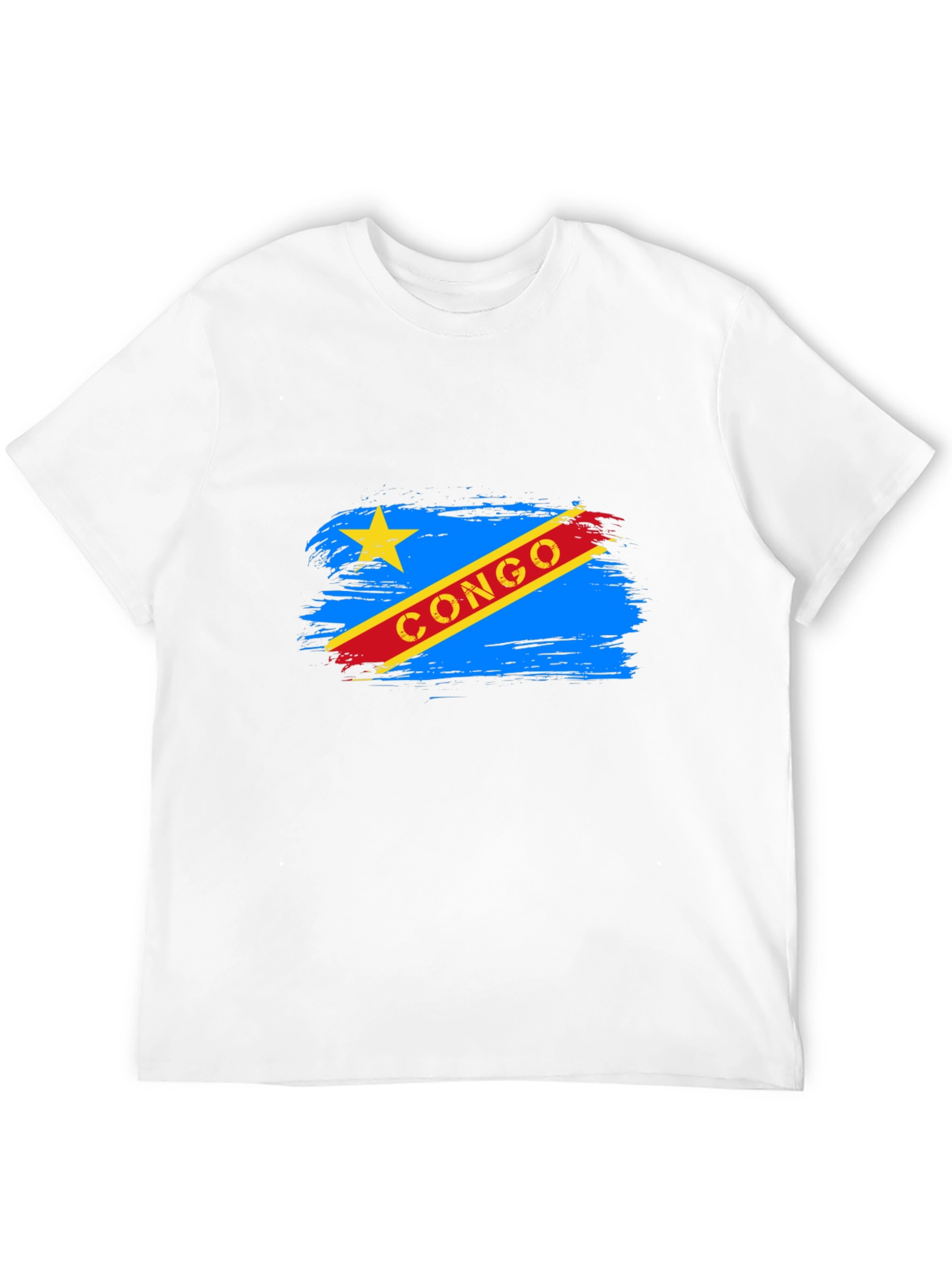 Congo Flag Graphic Tee - Black Cotton T-Shirt