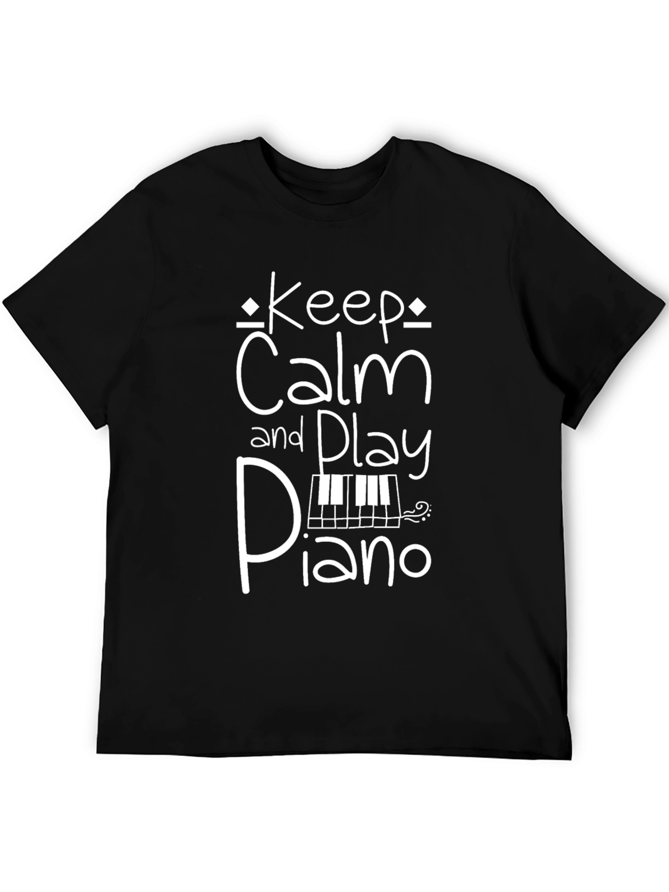 Keep Calm and Play Piano Graphic T-Shirt