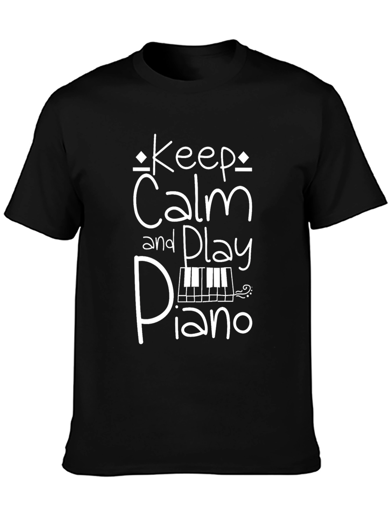 Keep Calm and Play Piano Graphic T-Shirt