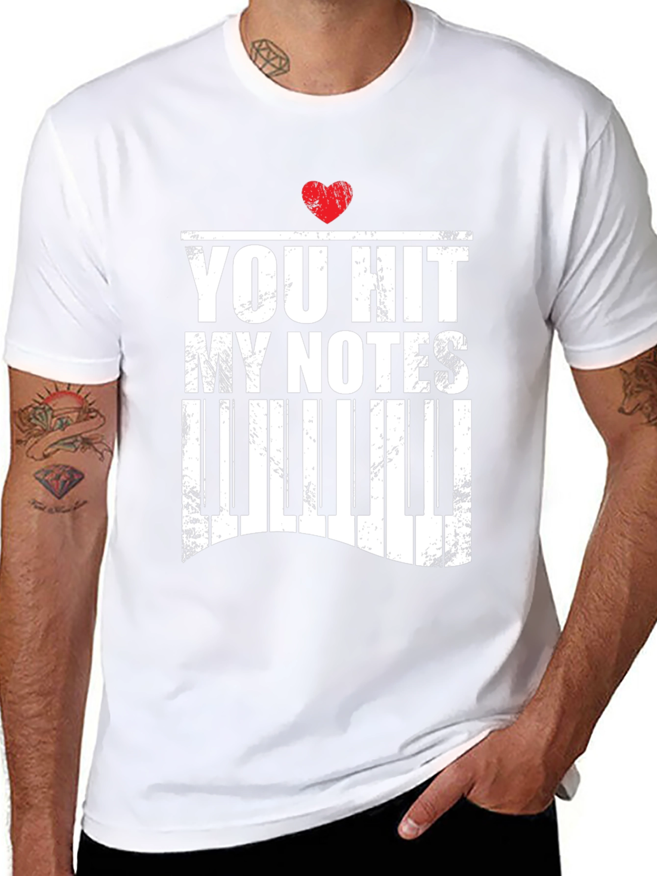 You Hit My Notes Piano Heart T-Shirt