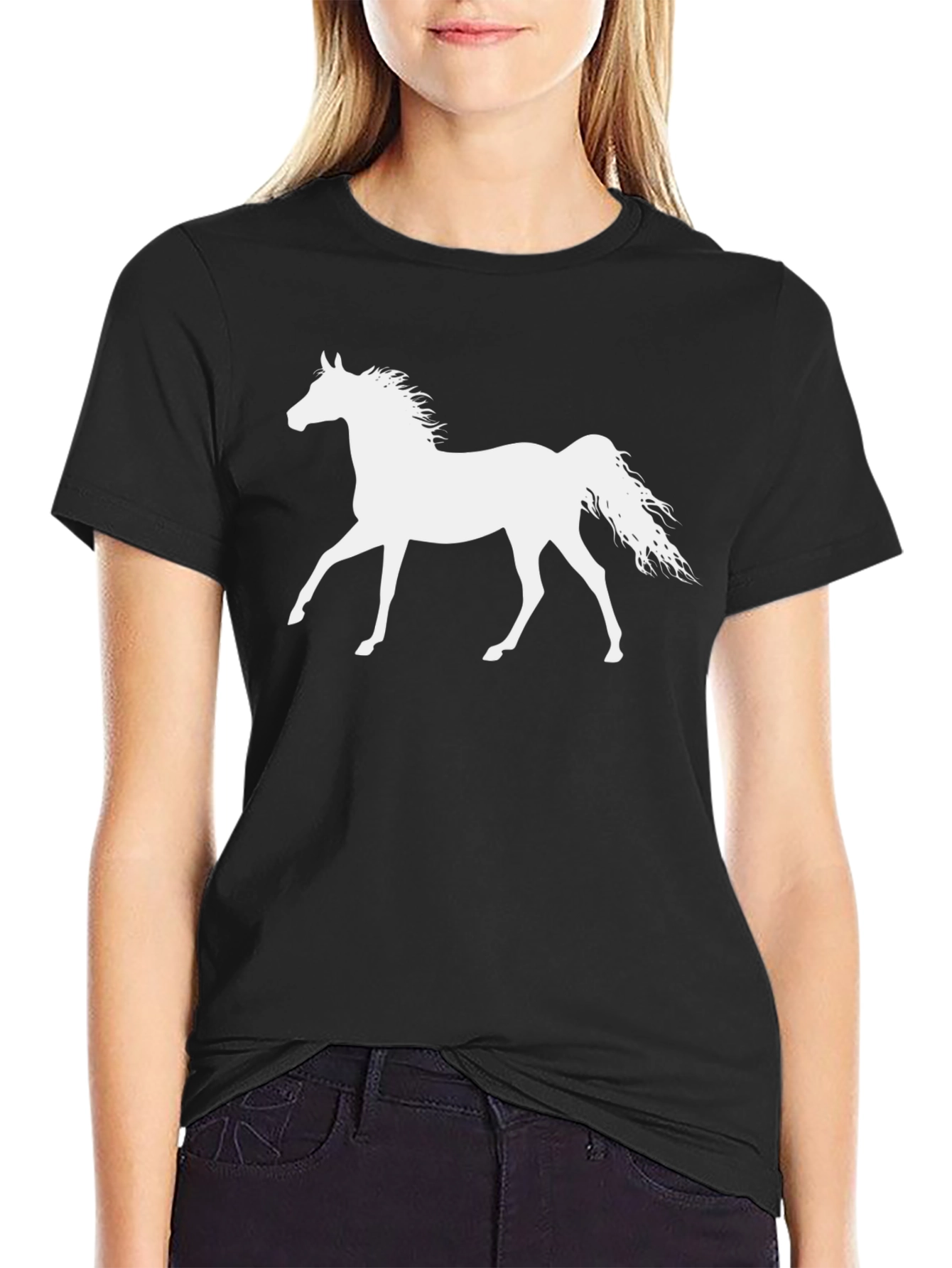 Horse Silhouette T-Shirt - Black