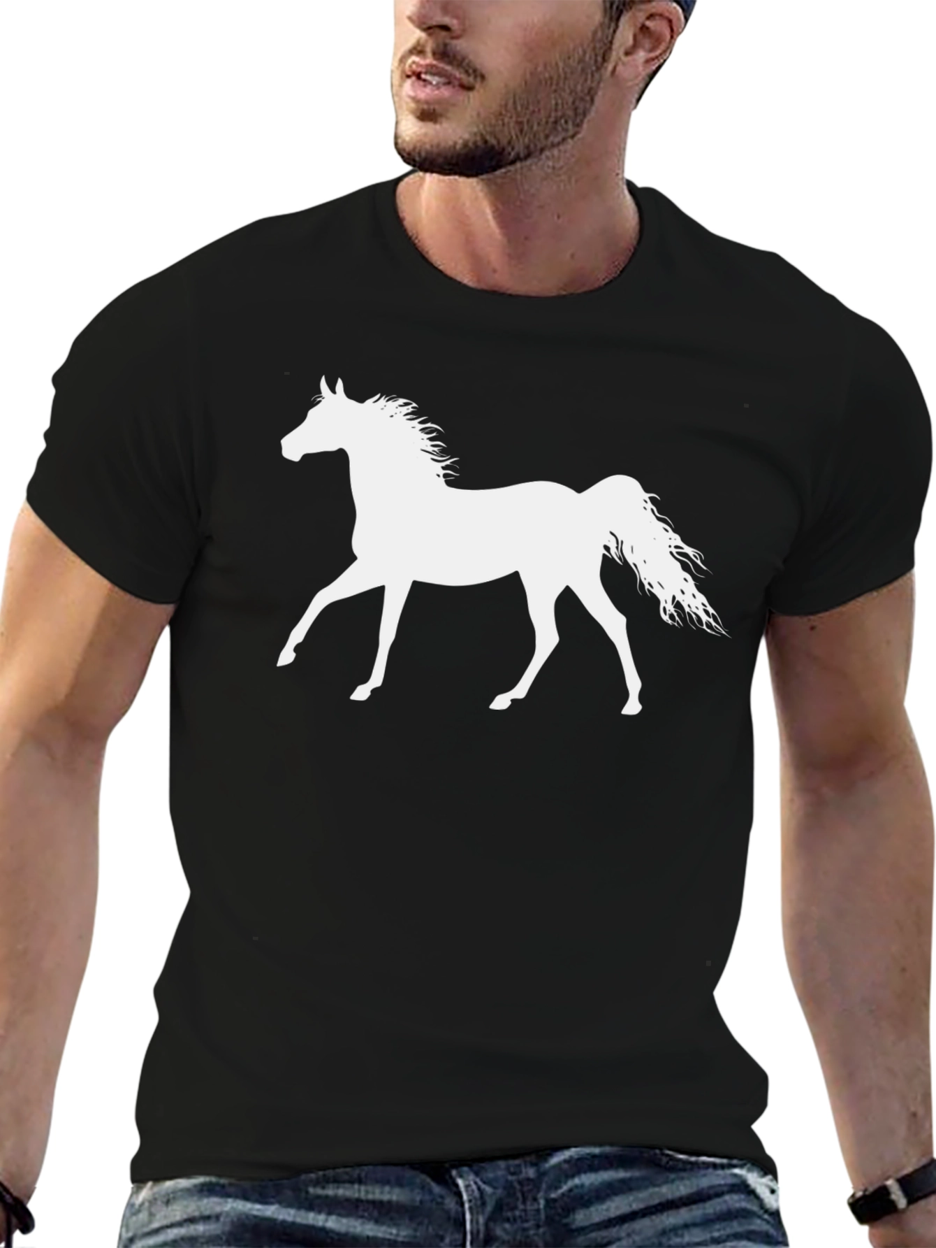 Horse Silhouette T-Shirt - Black