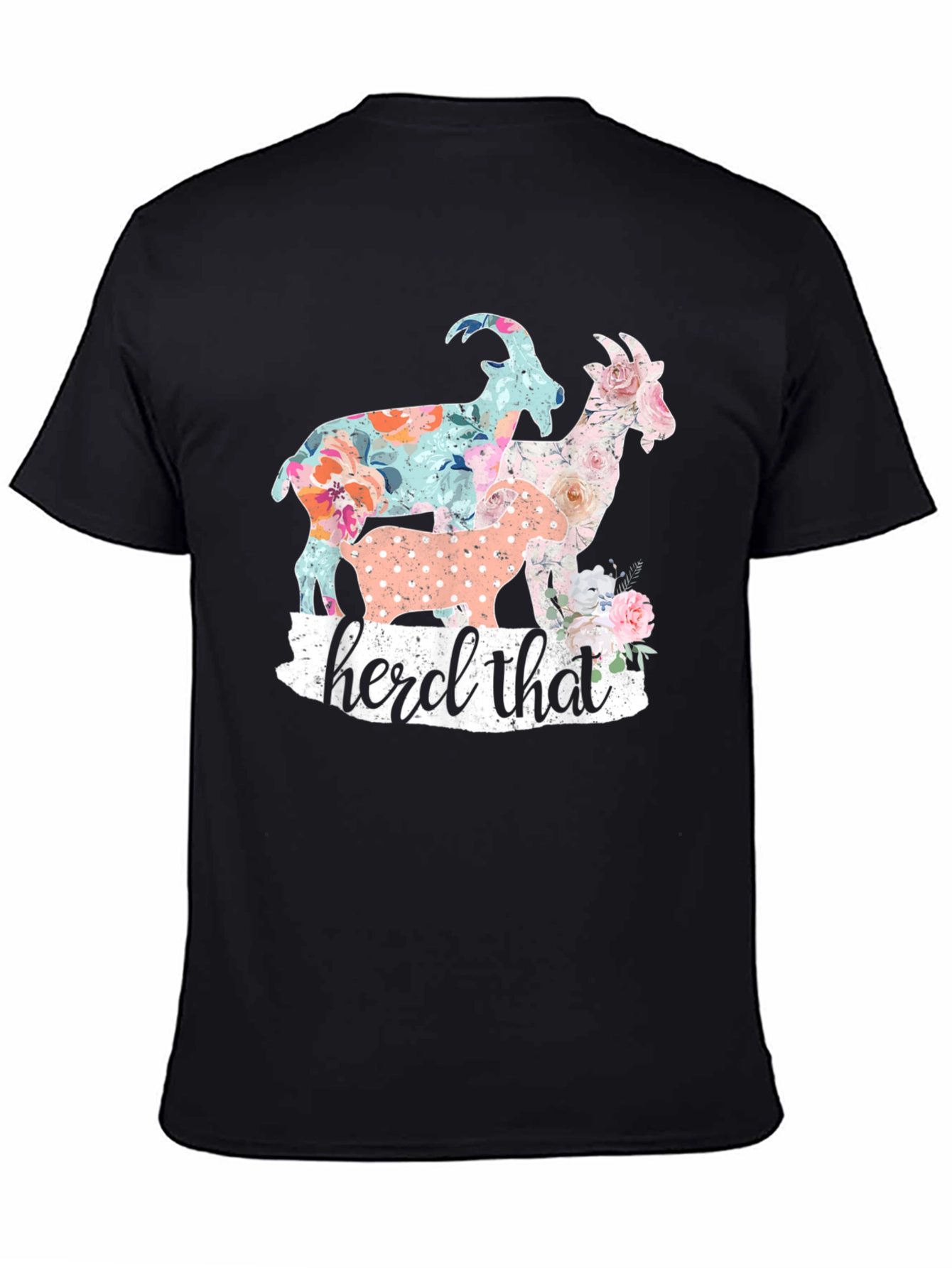 Floral Goats Graphic Tee - Herd That!