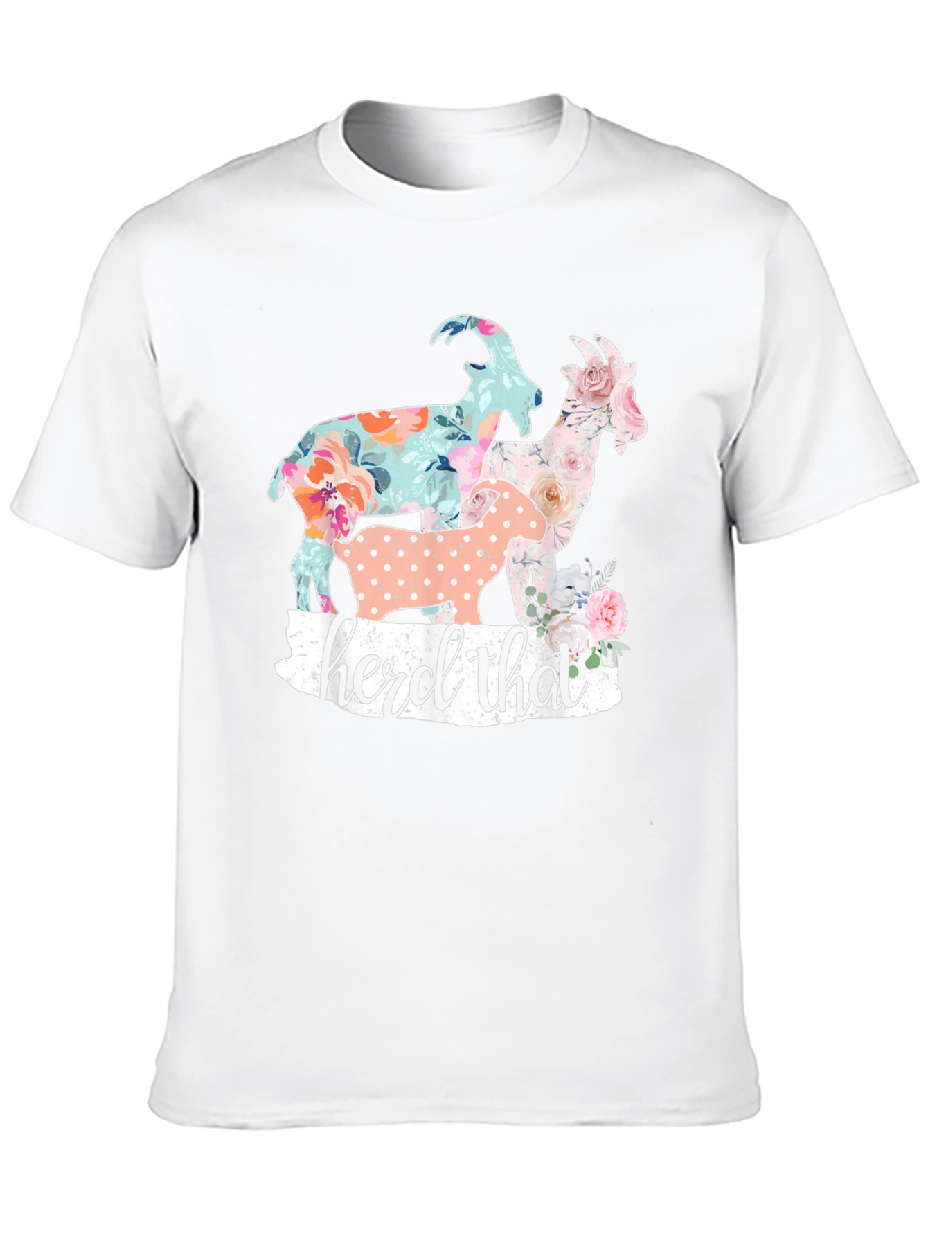 Floral Goats Graphic Tee - Herd That!