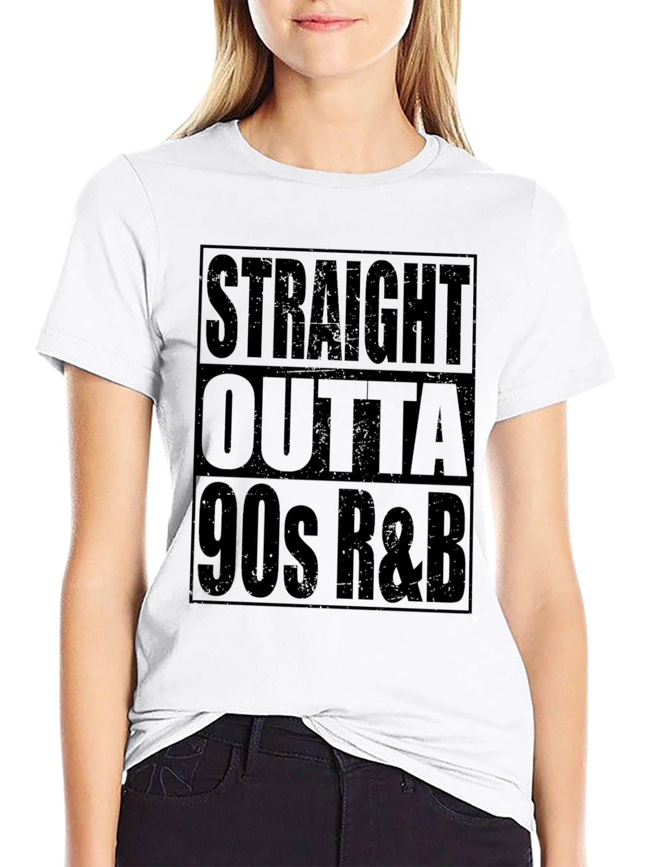Straight Outta 90s R&B Black Graphic T-Shirt