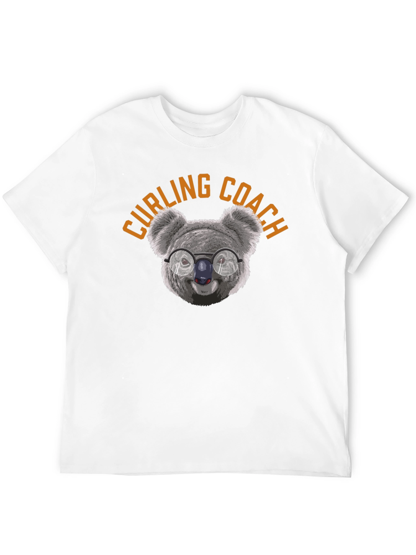 Curling Coach Koala T-Shirt - Black Cotton Tee