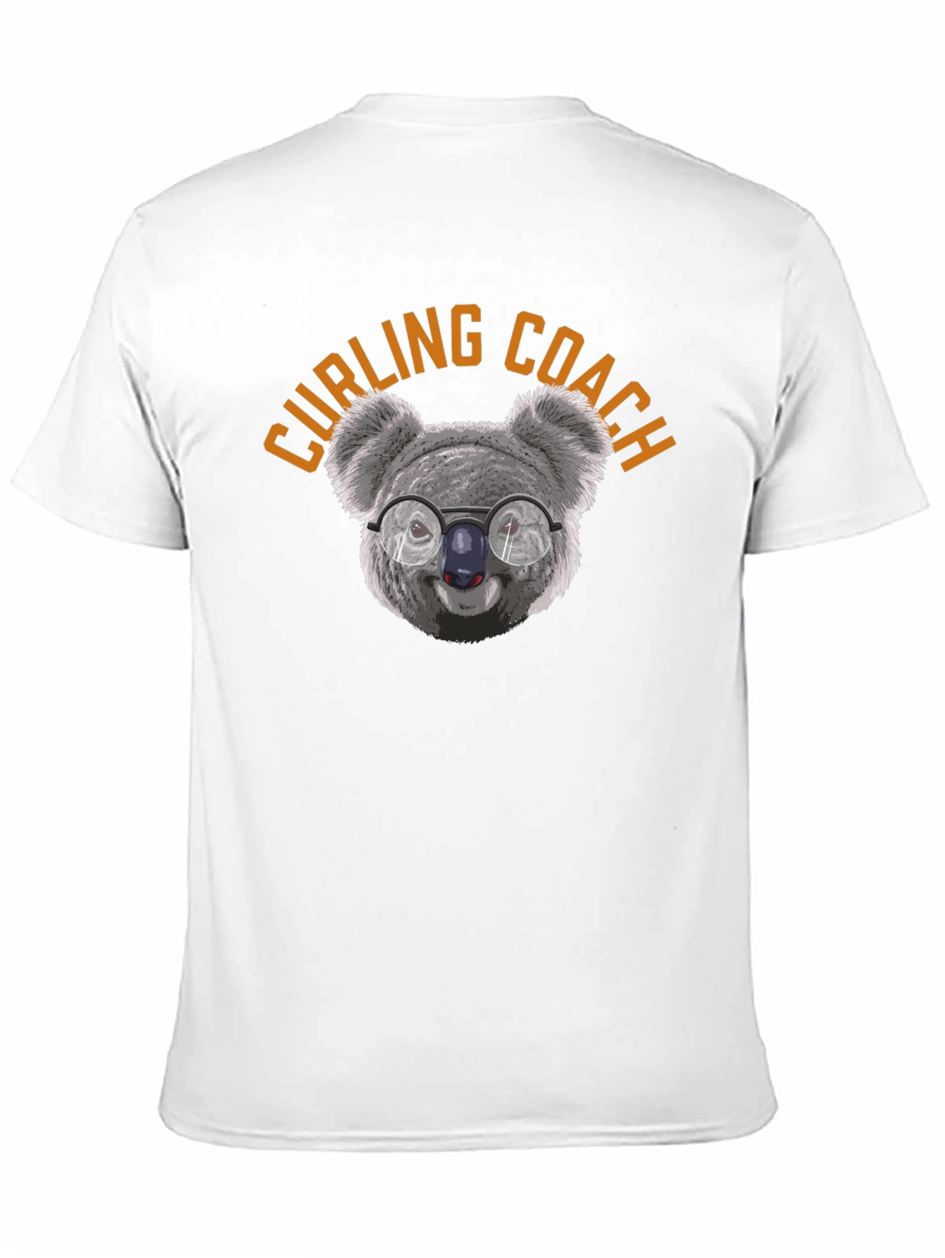 Curling Coach Koala T-Shirt - Black Cotton Tee