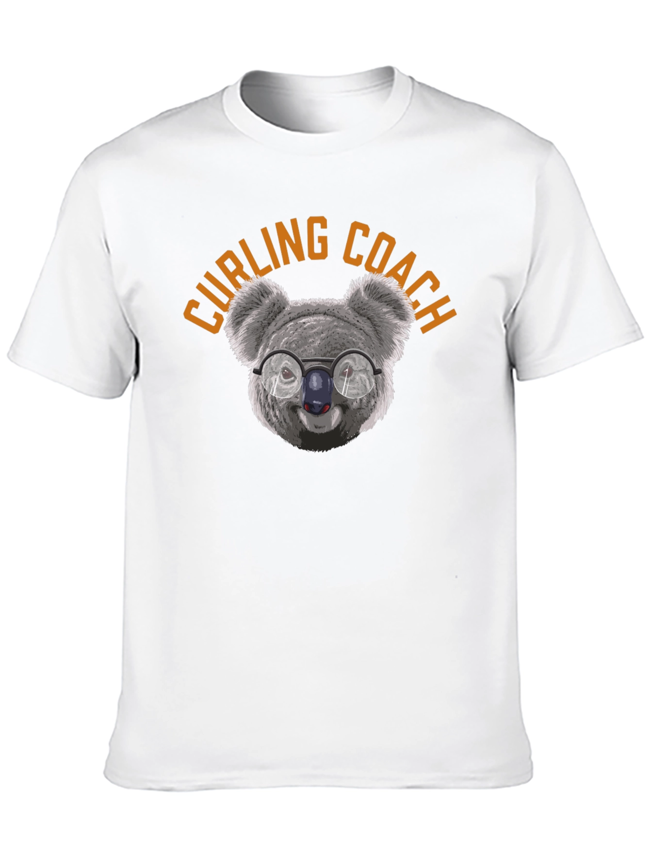 Curling Coach Koala T-Shirt - Black Cotton Tee