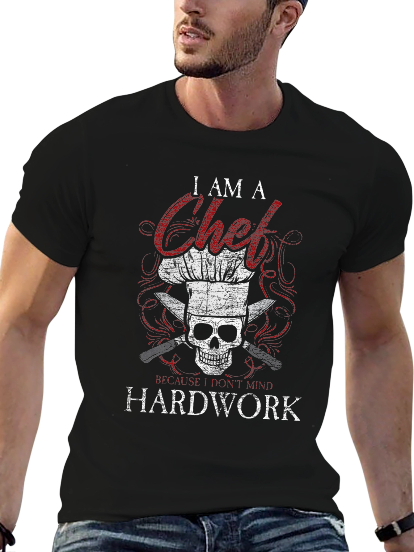 Chef Skull T-Shirt - Hardwork Doesnt Mind!