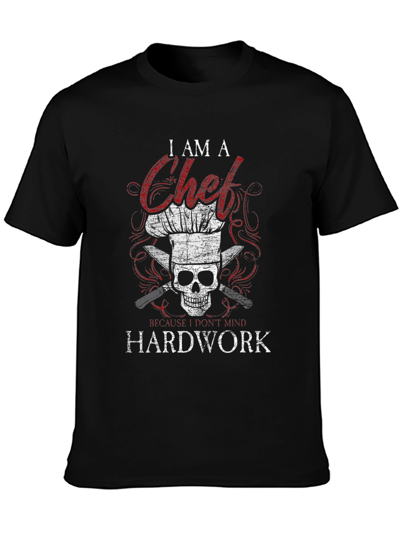 Chef Skull T-Shirt - Hardwork Doesnt Mind!
