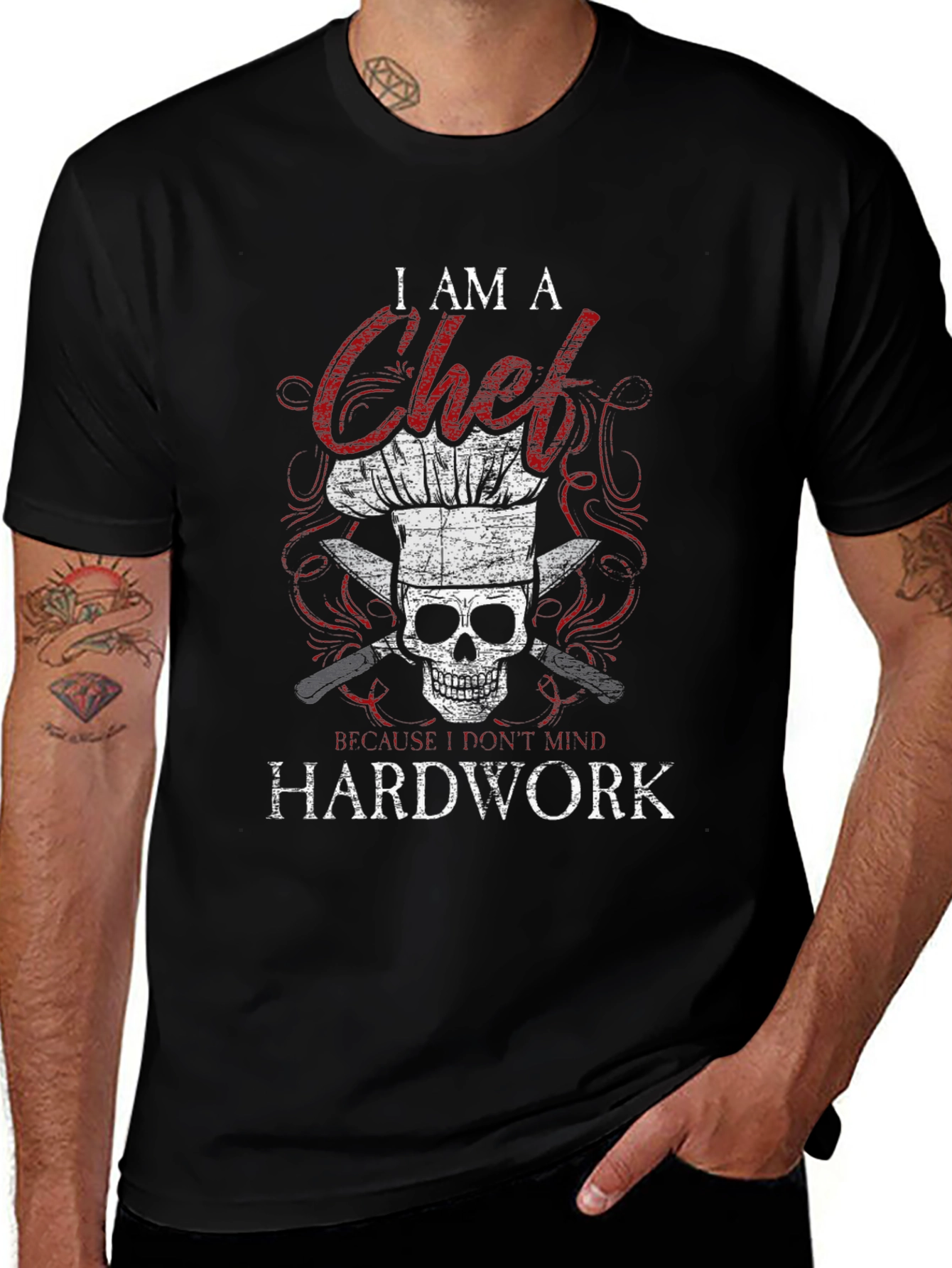 Chef Skull T-Shirt - Hardwork Doesnt Mind!