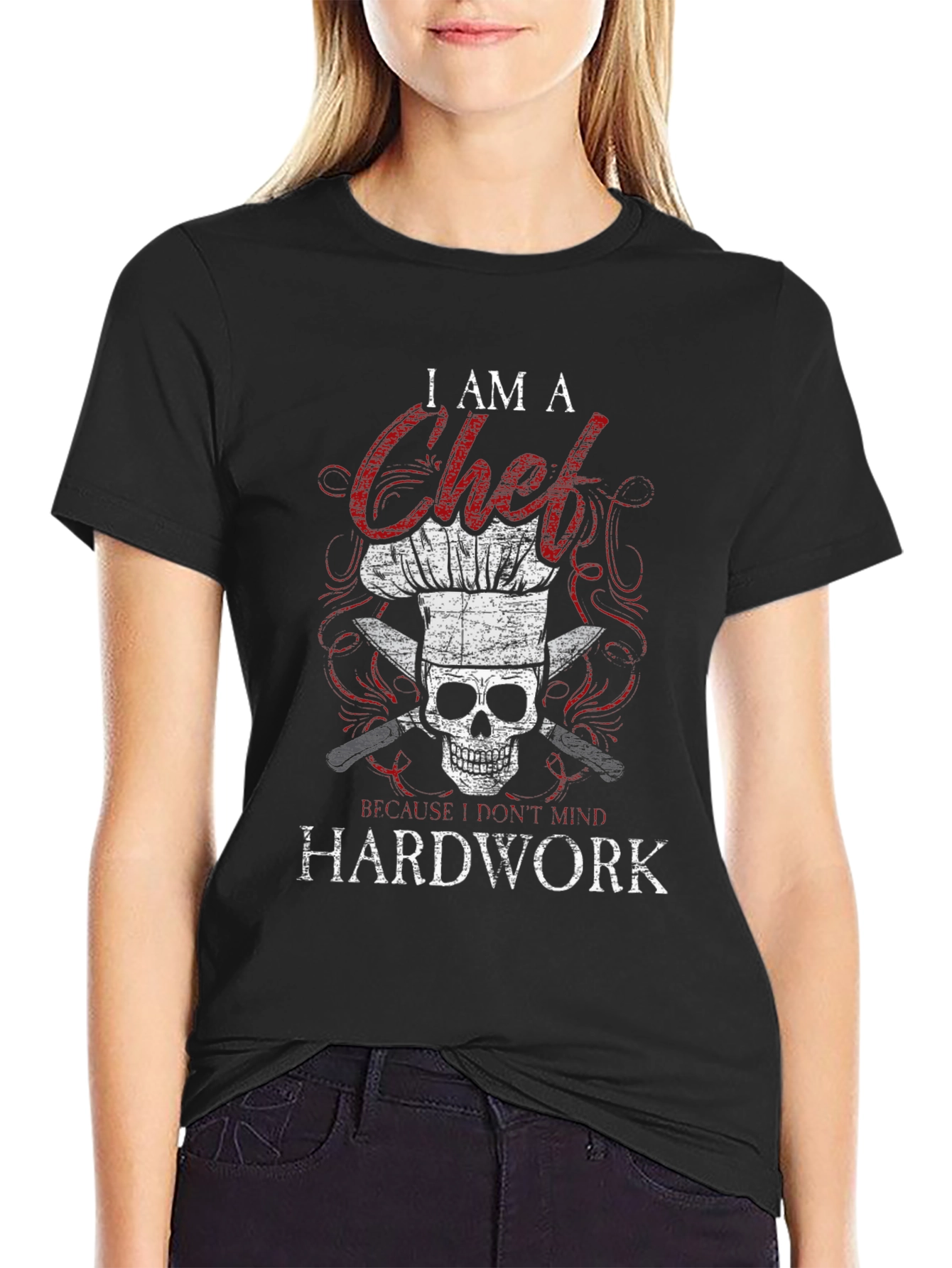 Chef Skull T-Shirt - Hardwork Doesnt Mind!