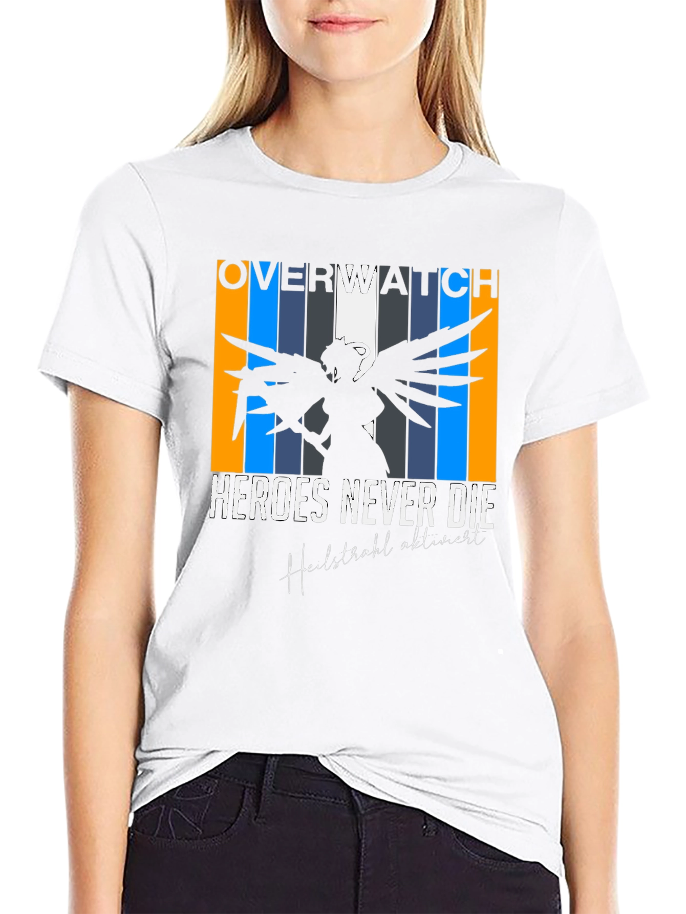 Overwatch Mercy Heroes Never Die Graphic Tee