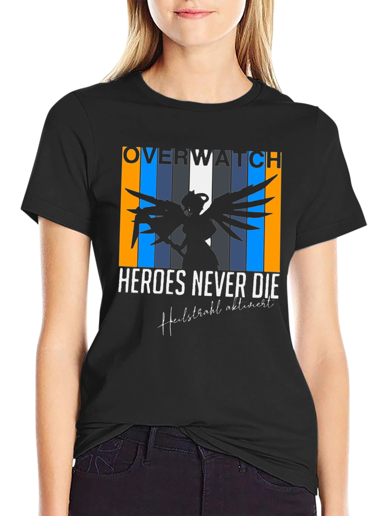 Overwatch Mercy Heroes Never Die Graphic Tee