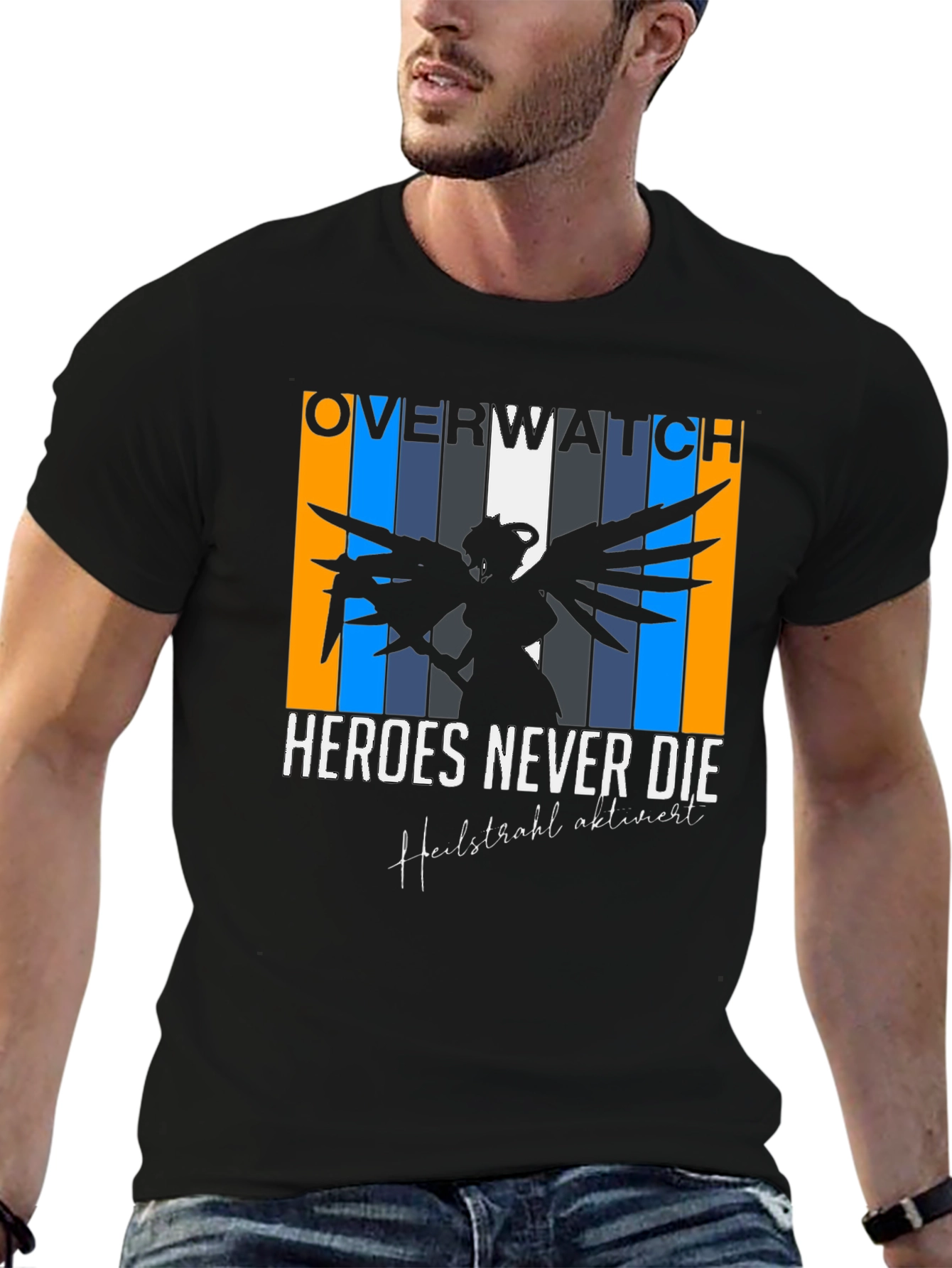 Overwatch Mercy Heroes Never Die Graphic Tee