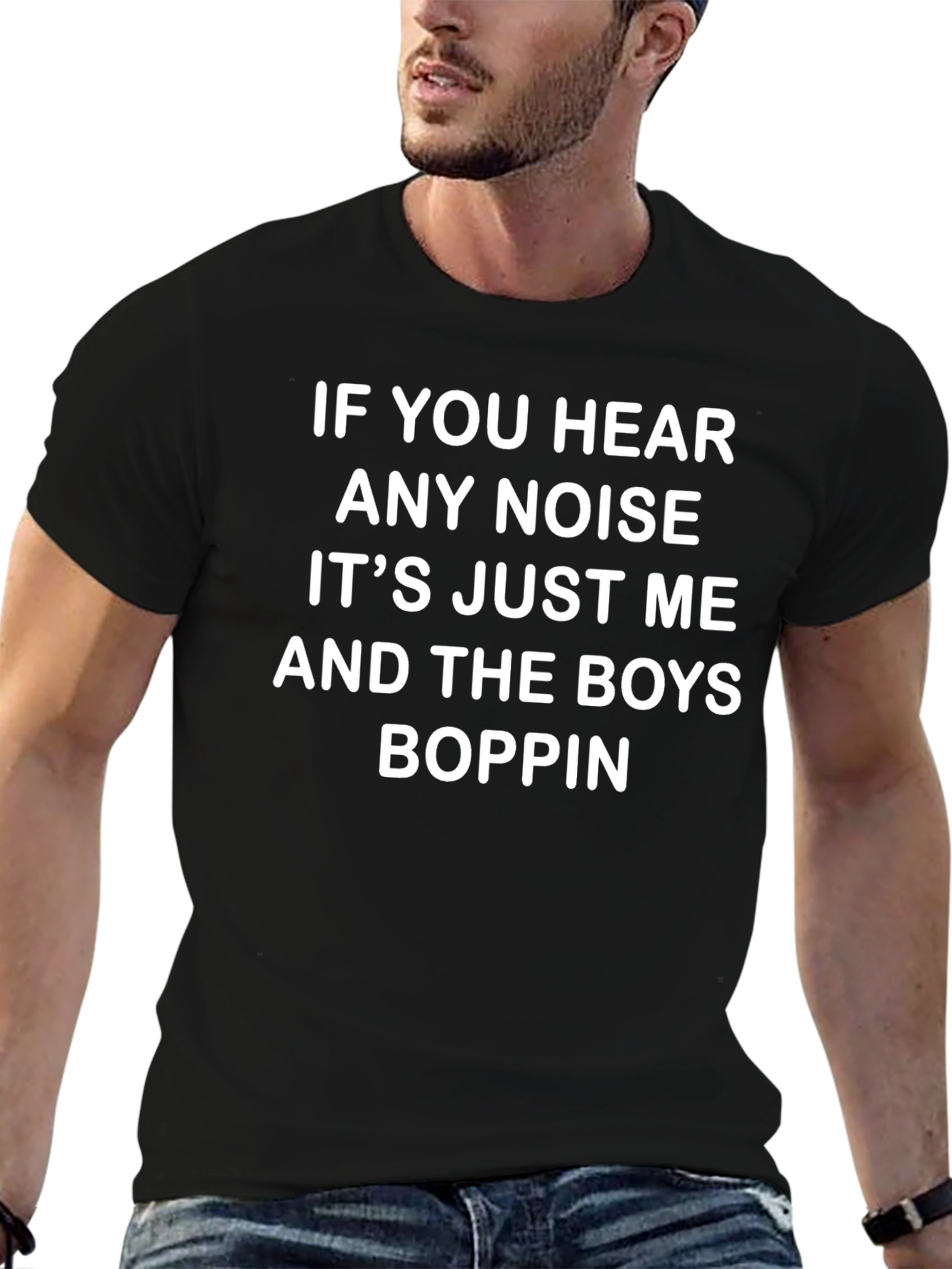 Funny Boppin Graphic Tee - Mens Black T-Shirt