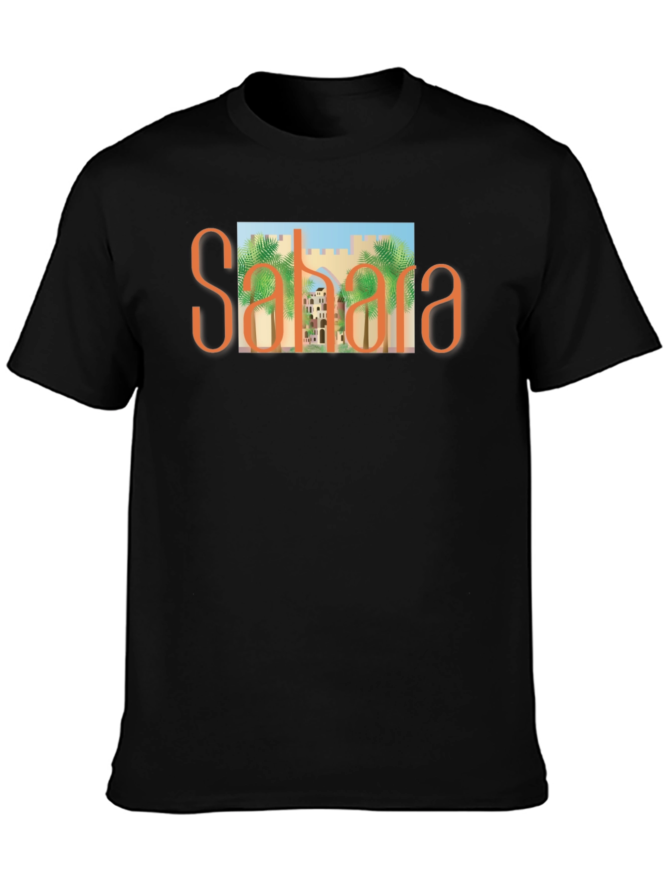 Sahara Desert Graphic Tee - Black Cotton T-Shirt