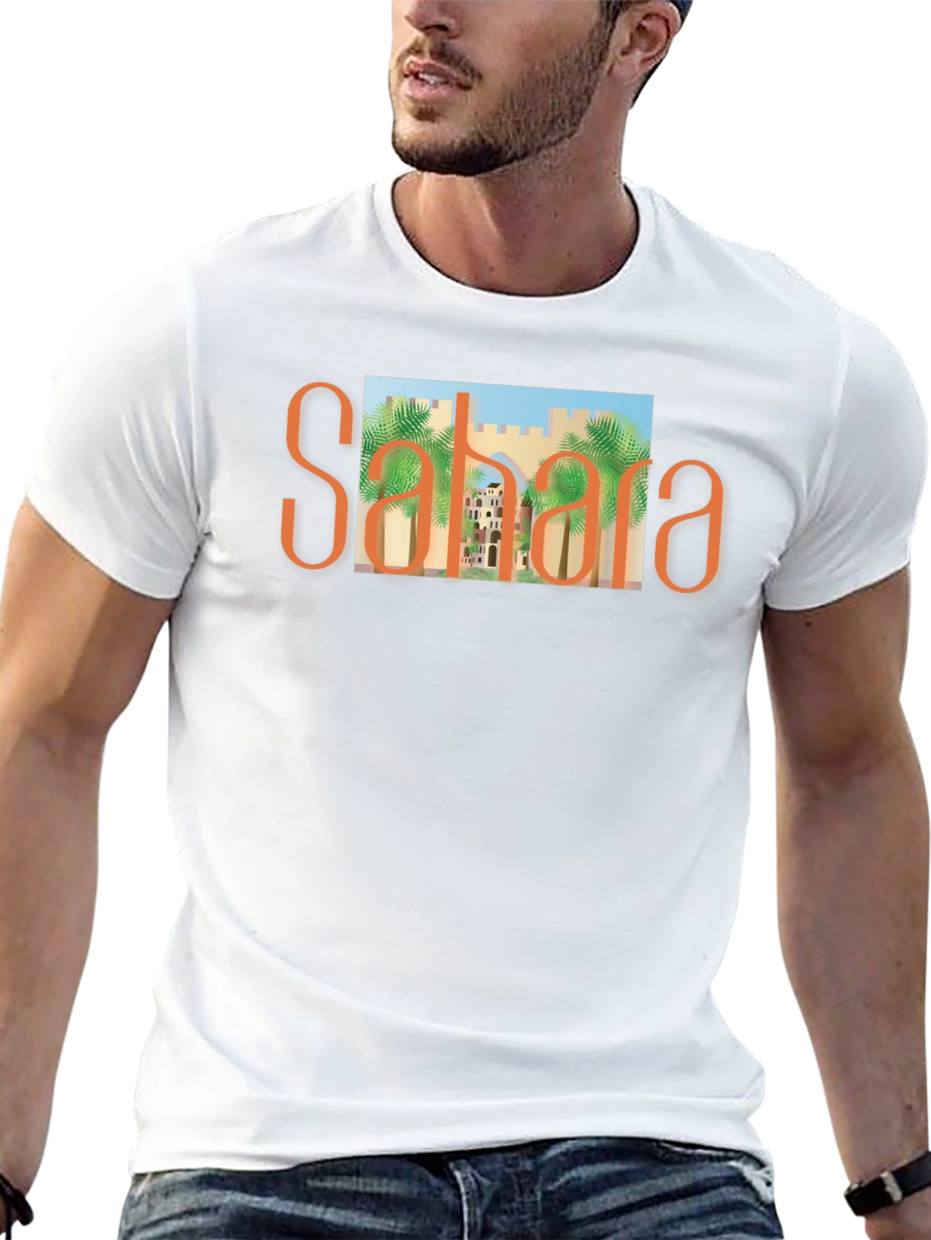 Sahara Desert Graphic Tee - Black Cotton T-Shirt