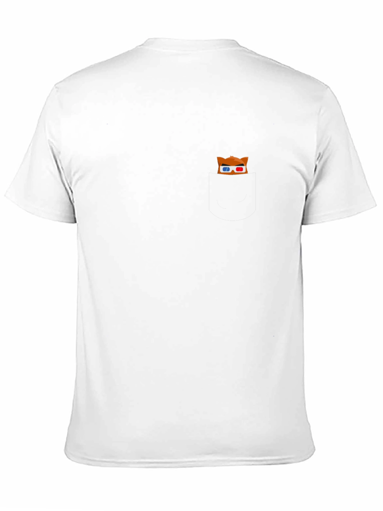 Fun Graphic Tee - Cartoon Fox Pocket Design