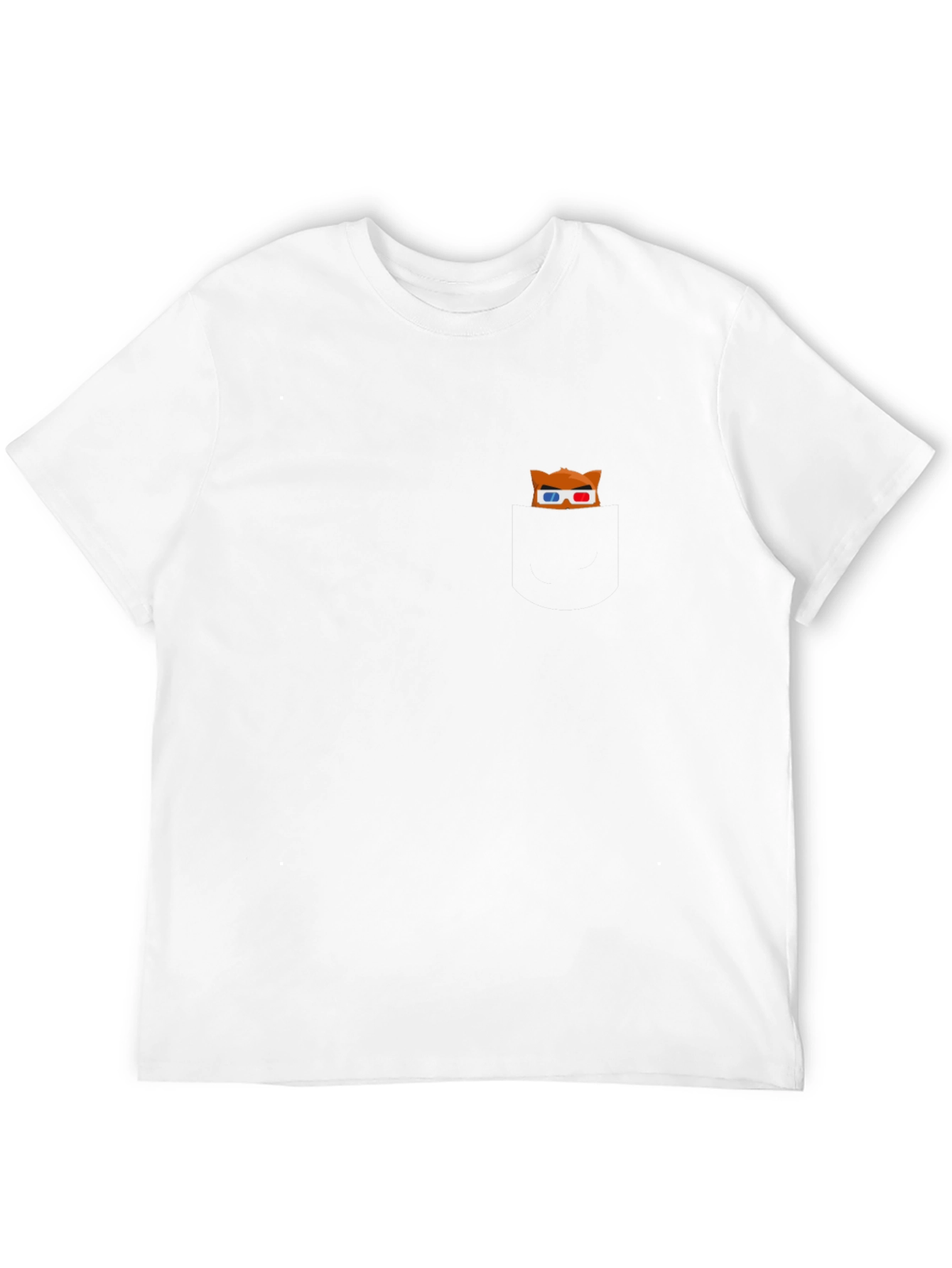 Fun Graphic Tee - Cartoon Fox Pocket Design