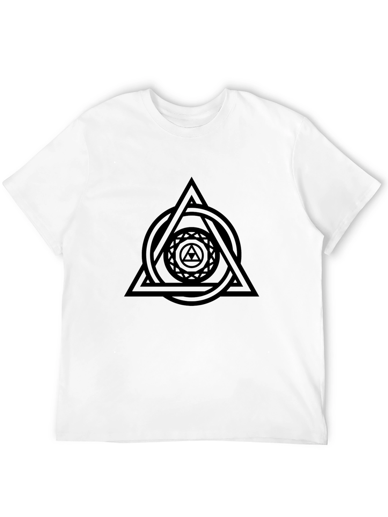 Geometric Triangle Graphic Black T-Shirt