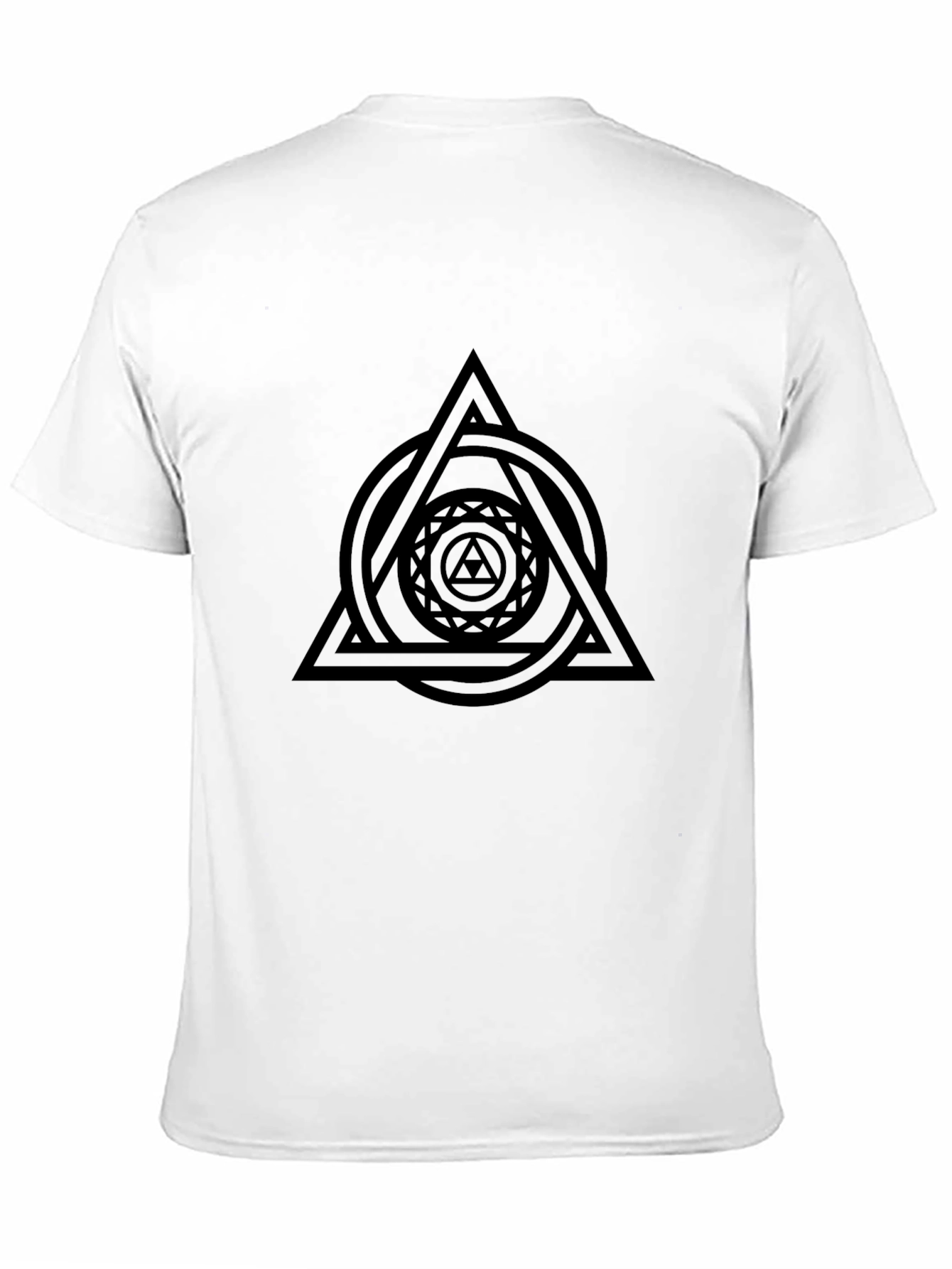 Geometric Triangle Graphic Black T-Shirt