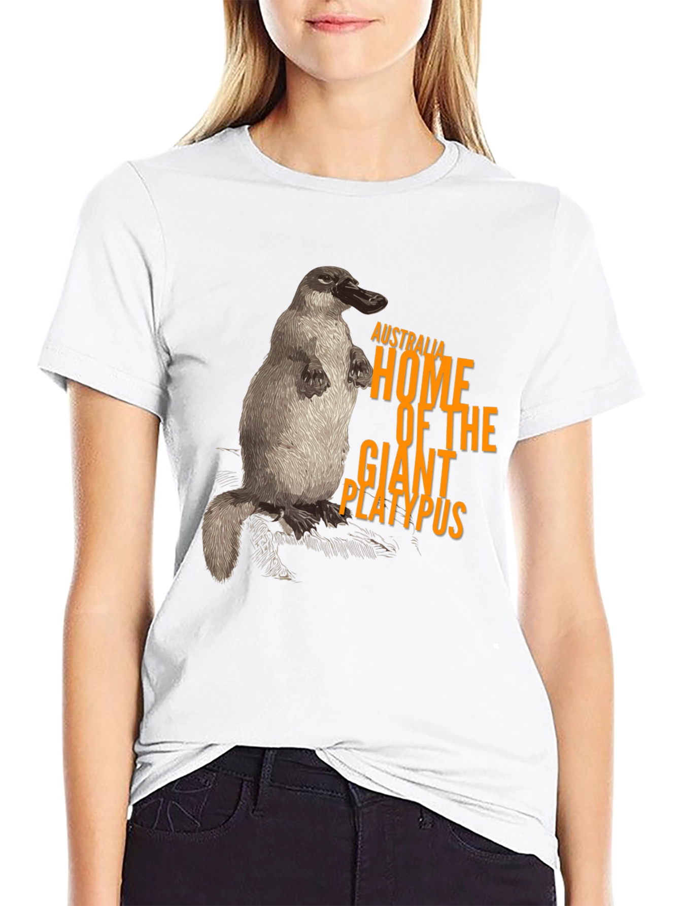 Australia Giant Platypus Graphic Tee - Black
