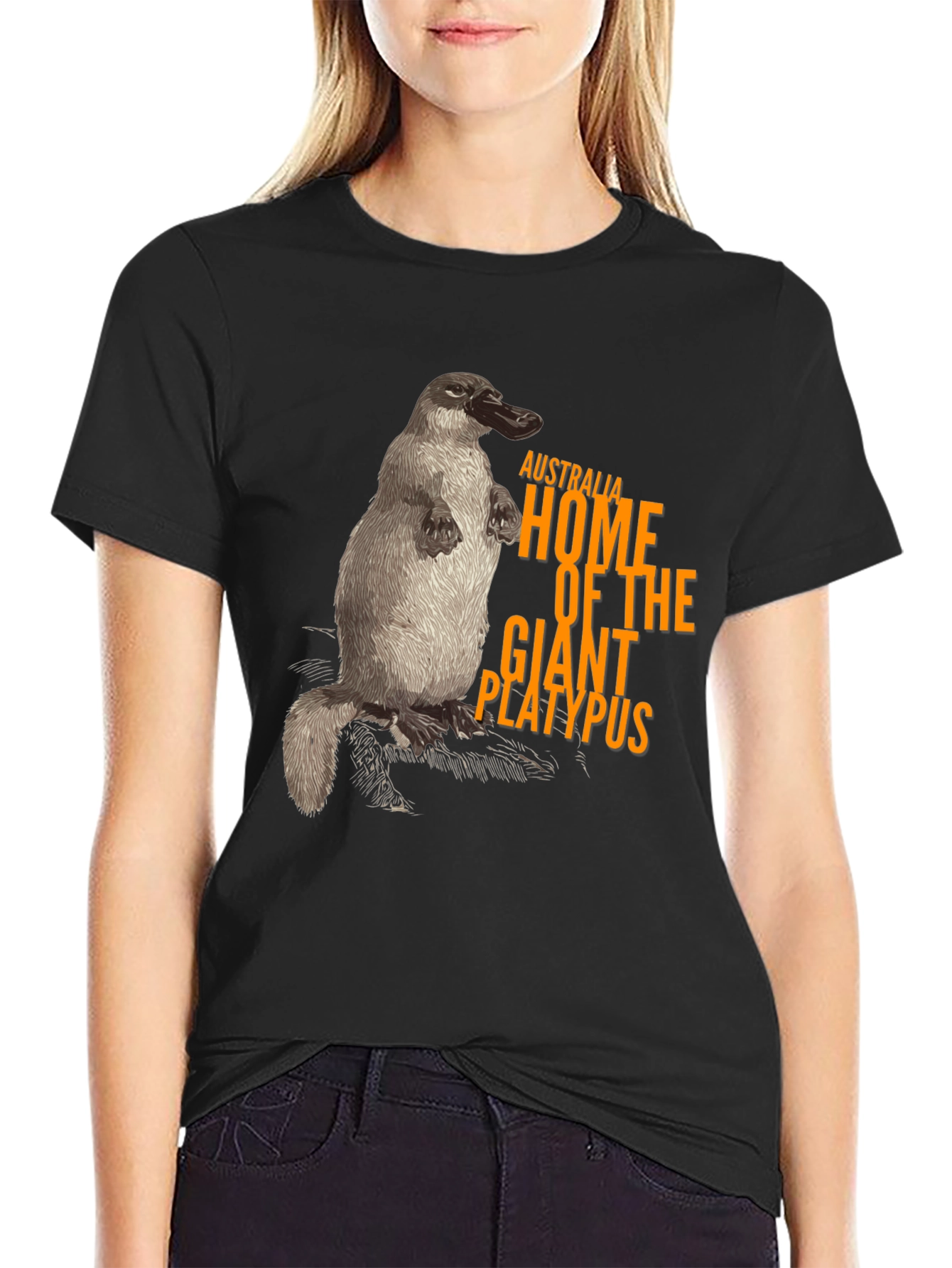 Australia Giant Platypus Graphic Tee - Black