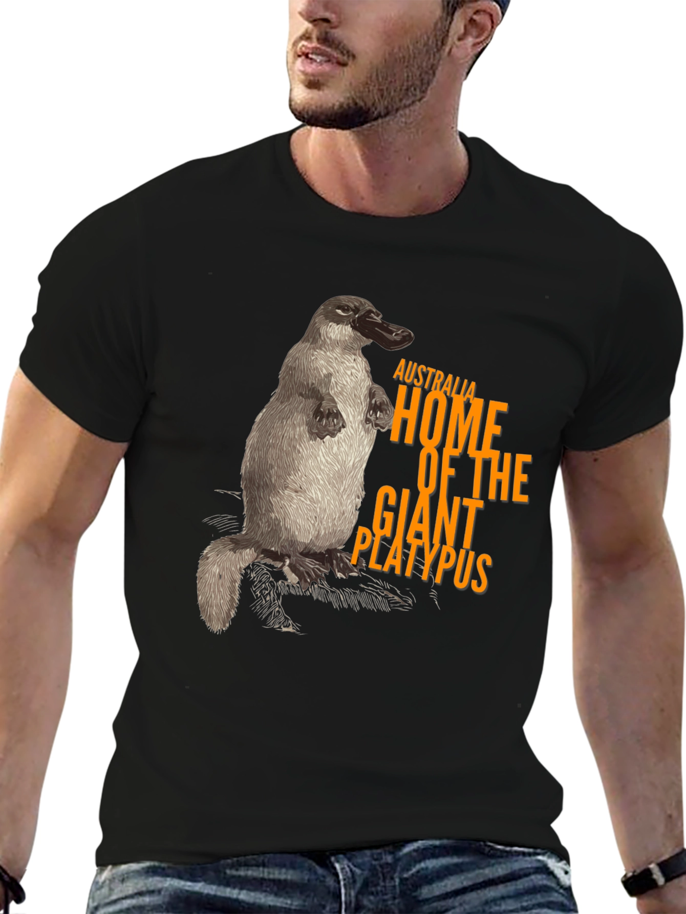 Australia Giant Platypus Graphic Tee - Black