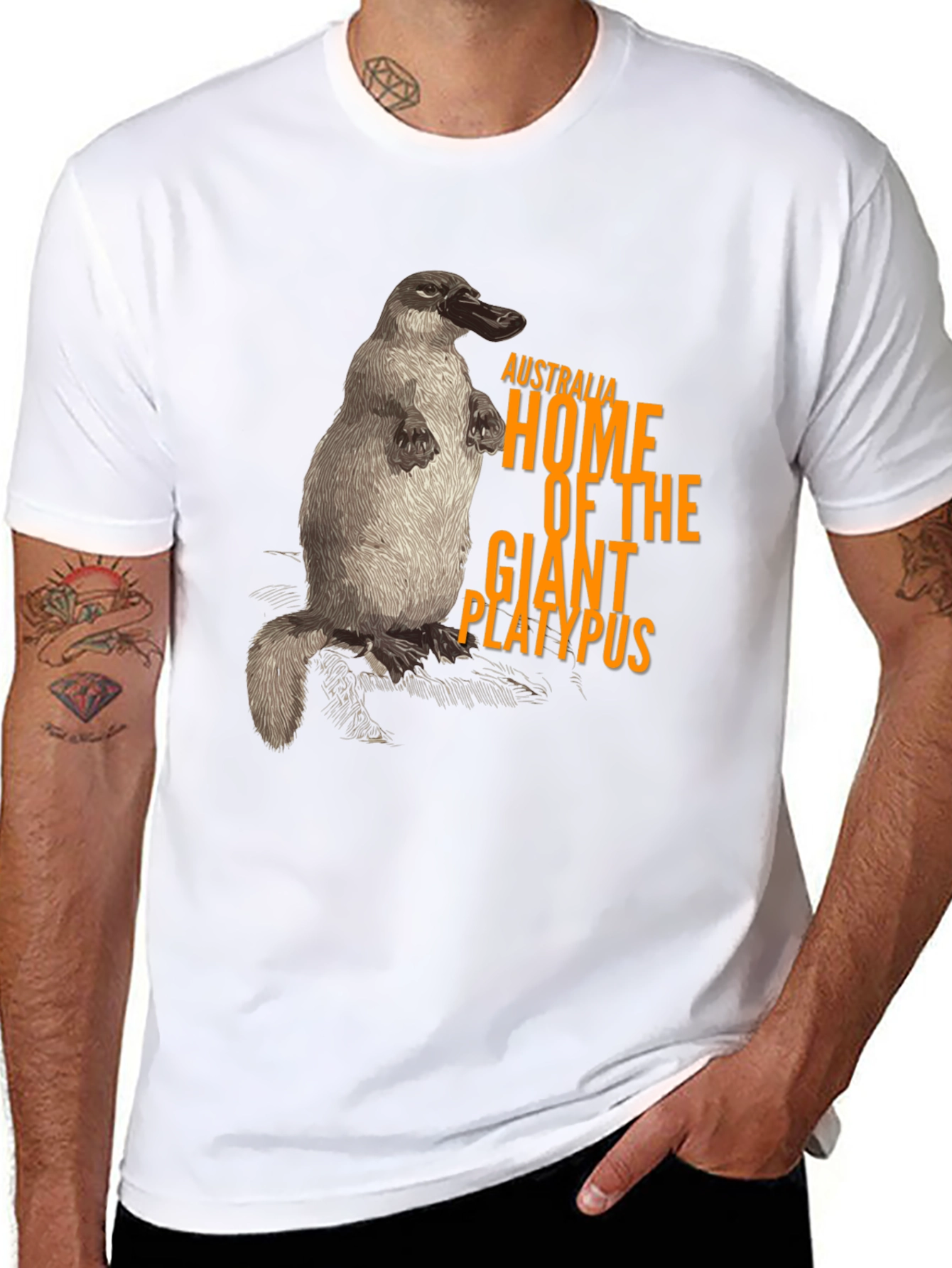 Australia Giant Platypus Graphic Tee - Black