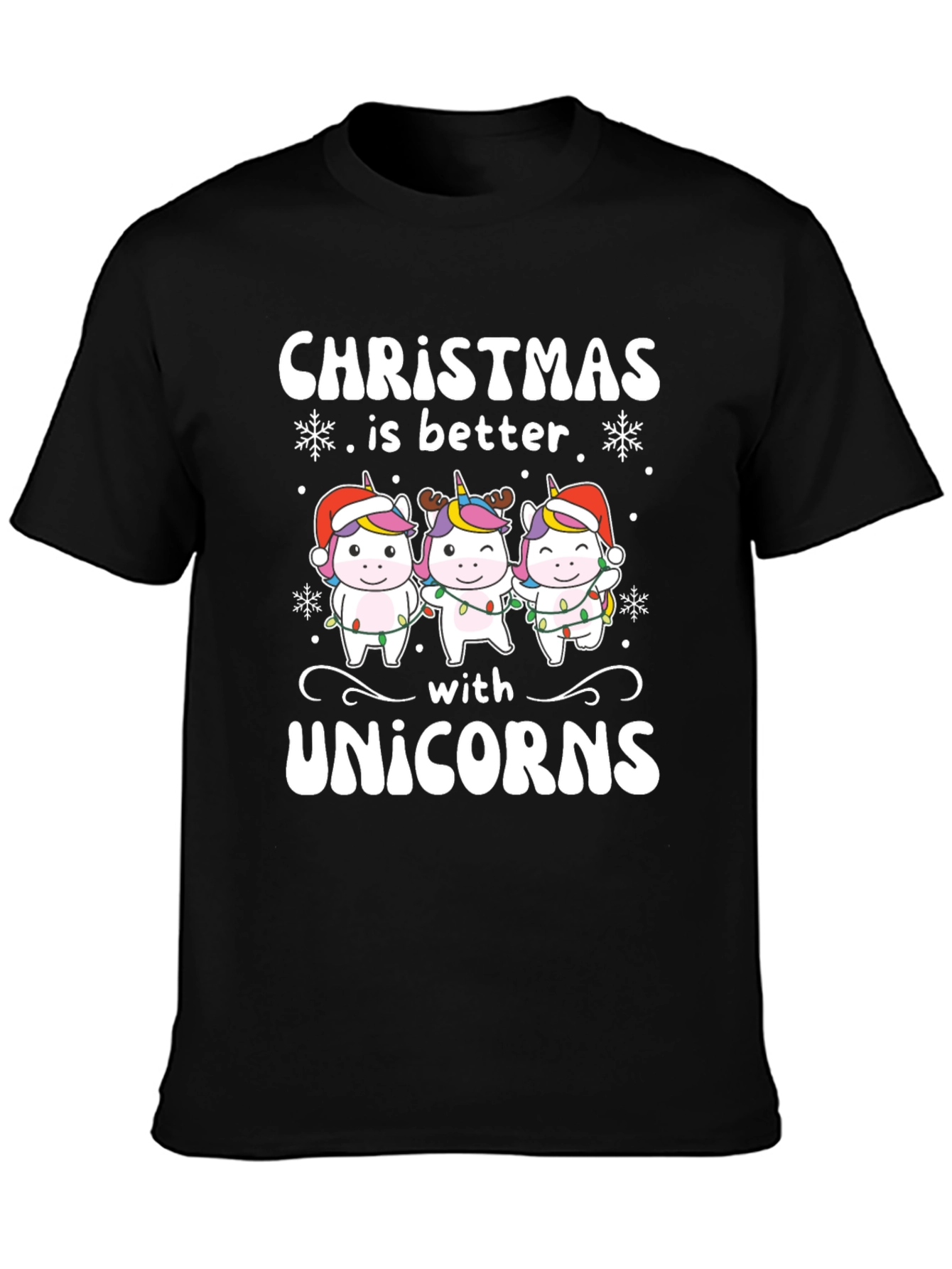 Christmas Unicorn T-Shirt Festive Holiday Tee