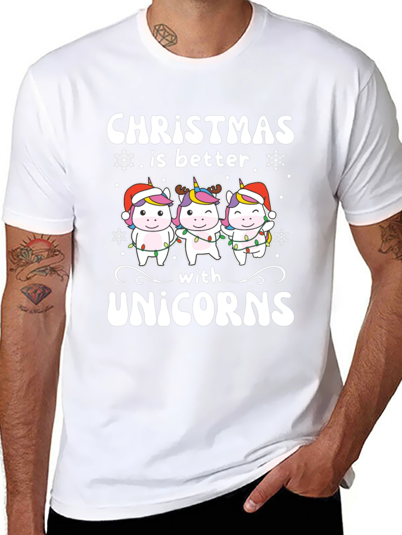 Christmas Unicorn T-Shirt Festive Holiday Tee